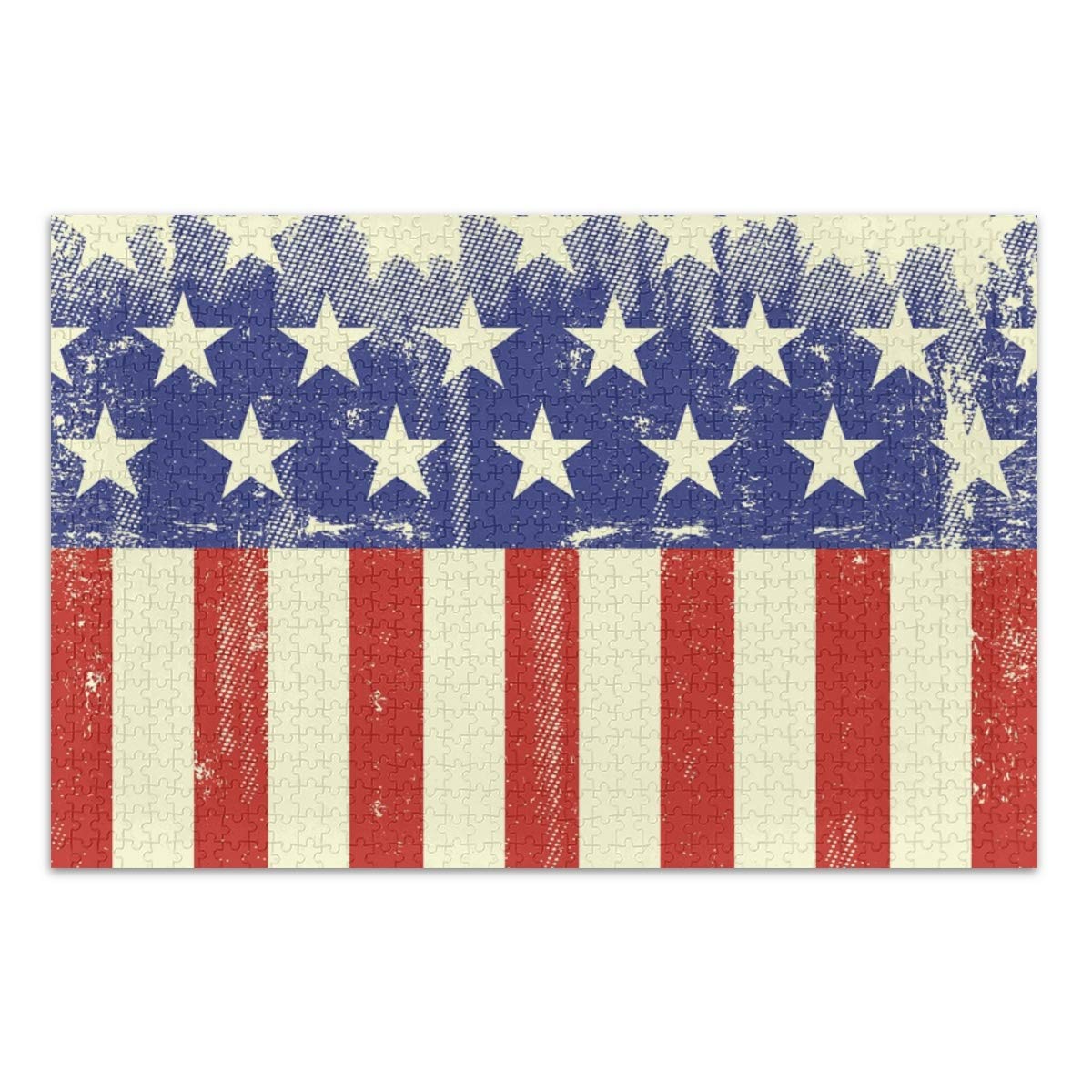 500 Piece Adult Jigsaw Puzzle - American Grunge Flag Design | Fun Family Game & Educational Learning Toy for Boys & Girls | Perfect for Home Decor & Family Game Nights