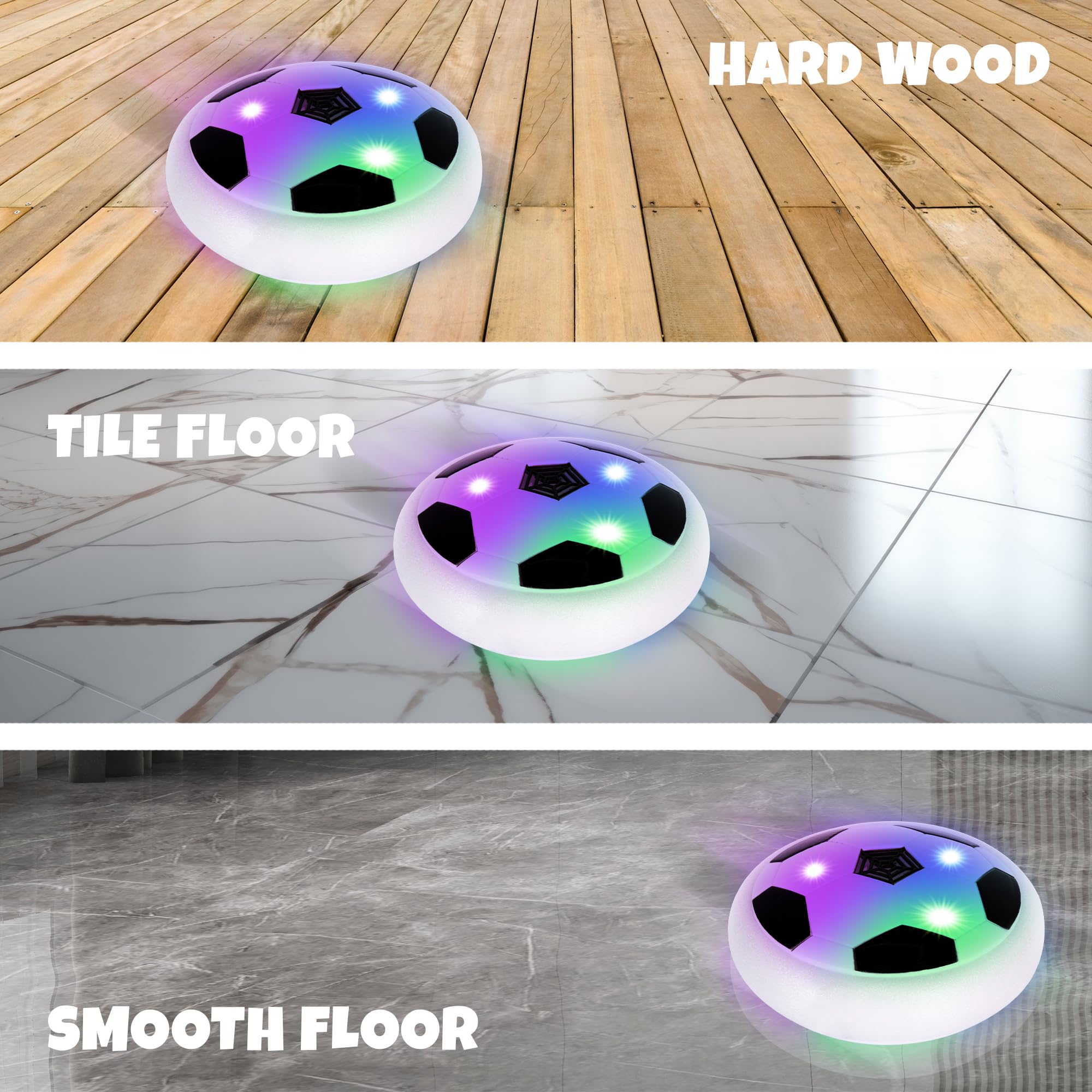 **Gamie Light Up Hover Soccer Ball Set of 2 – LED Floating Soccer Balls with Foam Bumpers for Indoor & Outdoor Play – Fun Soccer Toys for Boys & Girls – Perfect Gift for Kids, Birthday & Rainy Day Activities**