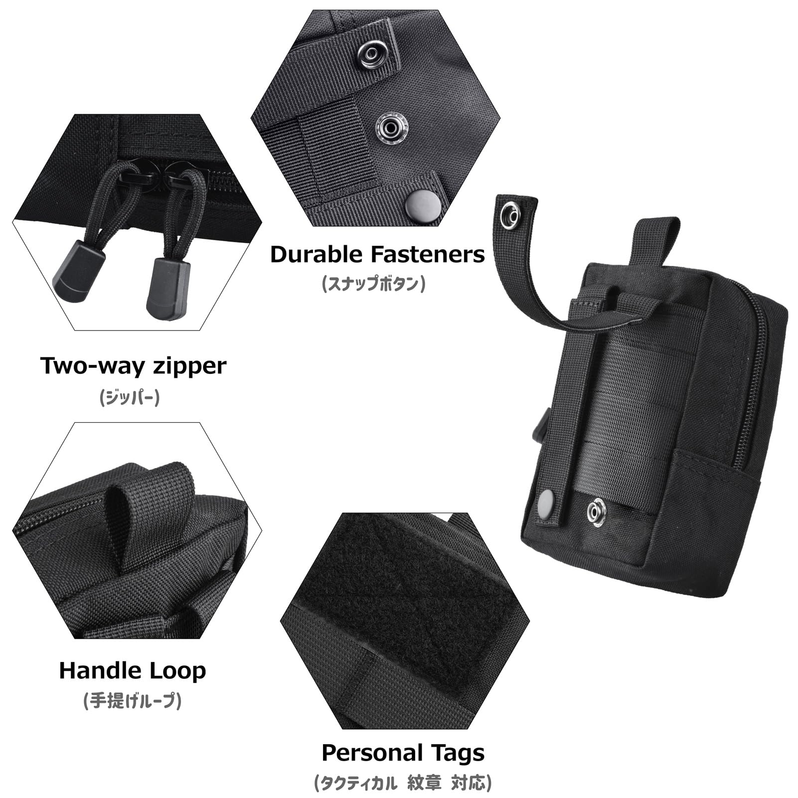 Azarxis MOLLE Pouch - Tactical Compact EDC Utility Waist Bag for Military Backpack | Small Gear Organizer for Survival, Hiking & Outdoor Adventures