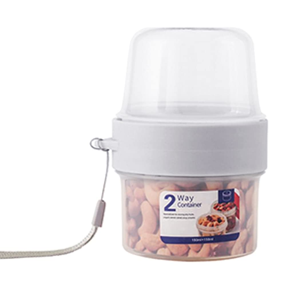 2-Way Airtight Food Storage Container for Salads, Sauces, Fruits & Snacks - 360ml Leakproof Bento Box - Keeps Food Fresh Longer - Microwave & Dishwasher Safe - Perfect for Meal Prep, Lunch Box & Picnics