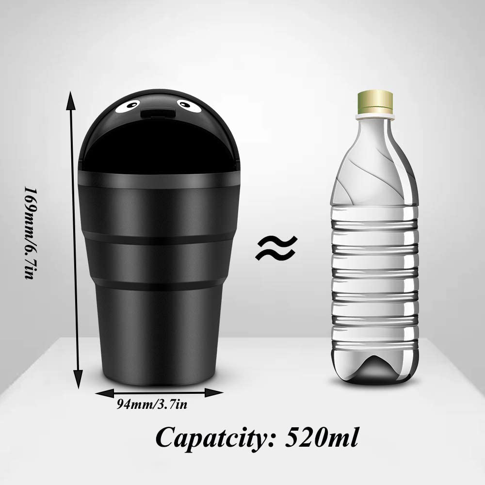 Universal Car Trash Can with Lid - Leakproof Mini Auto Garbage Bin for Car, Office, Home - Cute & Portable Vehicle Cup Holder Accessory - Perfect for Road Trips, Commuting & Daily Use