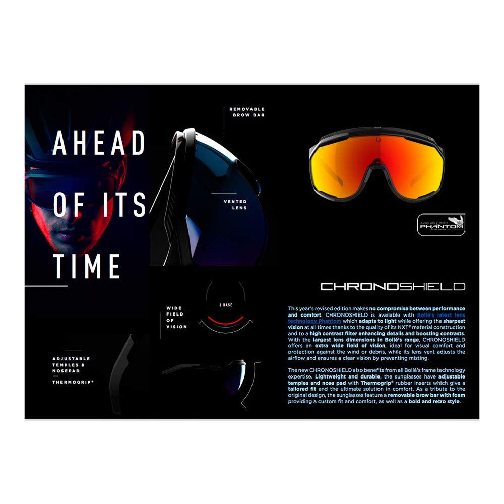 Bolle Chronoshield Rectangle Sunglasses - UV Protection, Polarized Lenses, Lightweight Frame for Men & Women - Perfect for Running, Cycling, and Outdoor Sports