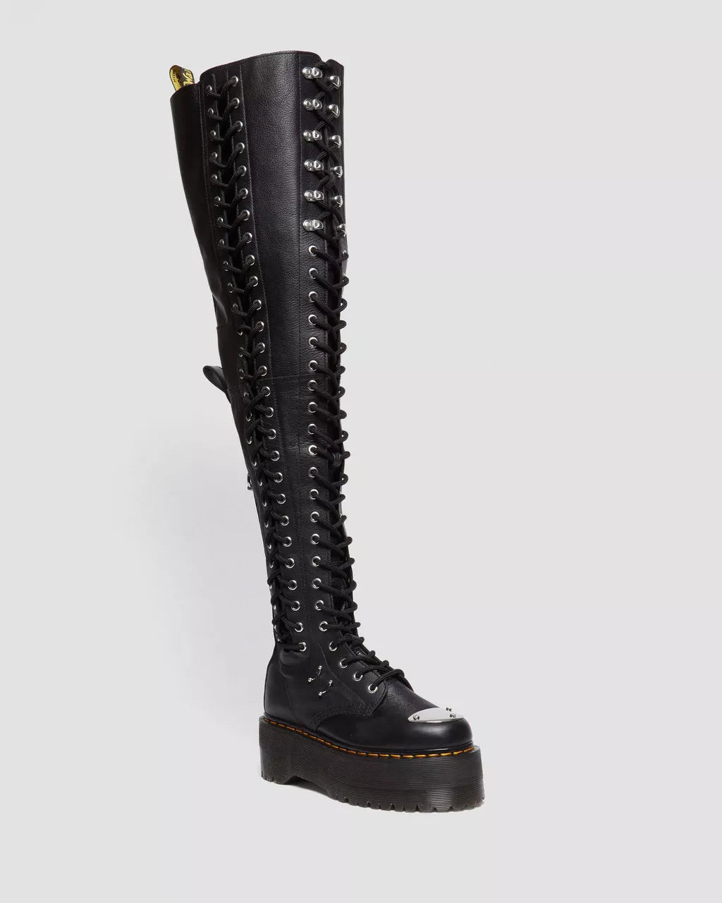 28 Eye Extreme Max Virginia Leather Knee High Boots for Women - Stylish & Comfortable Gothic Punk Boots for Riding, Motorcycle, Cosplay & Fashion Outfits