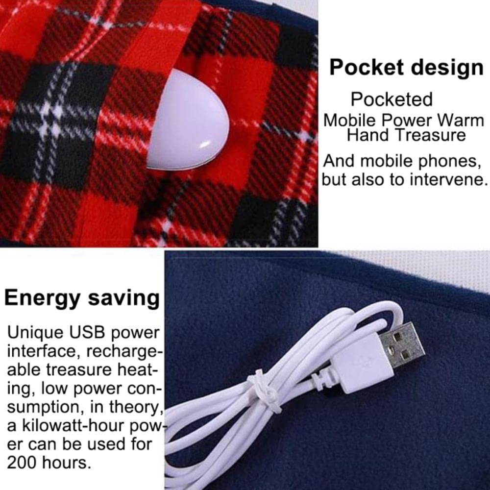 Electric Heated Shawl Blanket - USB-Powered Portable Heating Wrap for Home, Office & Car - Soft Flannel Mini Blue Blanket for Winter Warmth & Comfort
