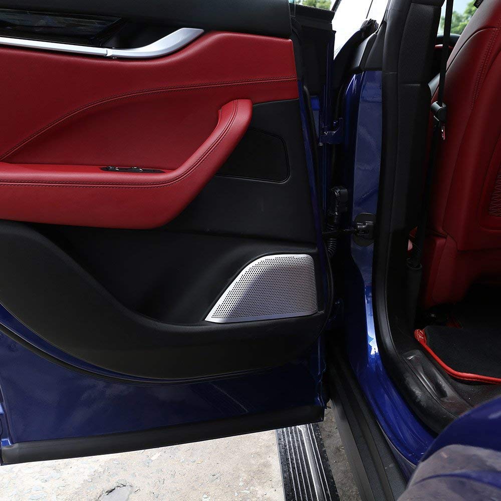 Maserati Levante 2016-2018 Aluminum Alloy Speaker Cover Stickers - Premium Car Door Accessories for Enhanced Style & Protection - Perfect for Car Upgrades & Customization