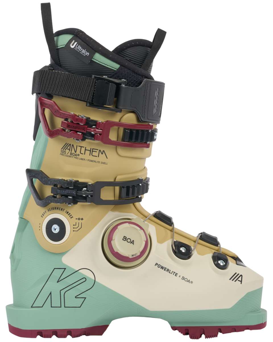 K2 Women's Anthem 105 BOA Ski Boots 2024 - Comfortable & Supportive Ski Boots for Women - Perfect for All-Mountain Skiing & Winter Sports