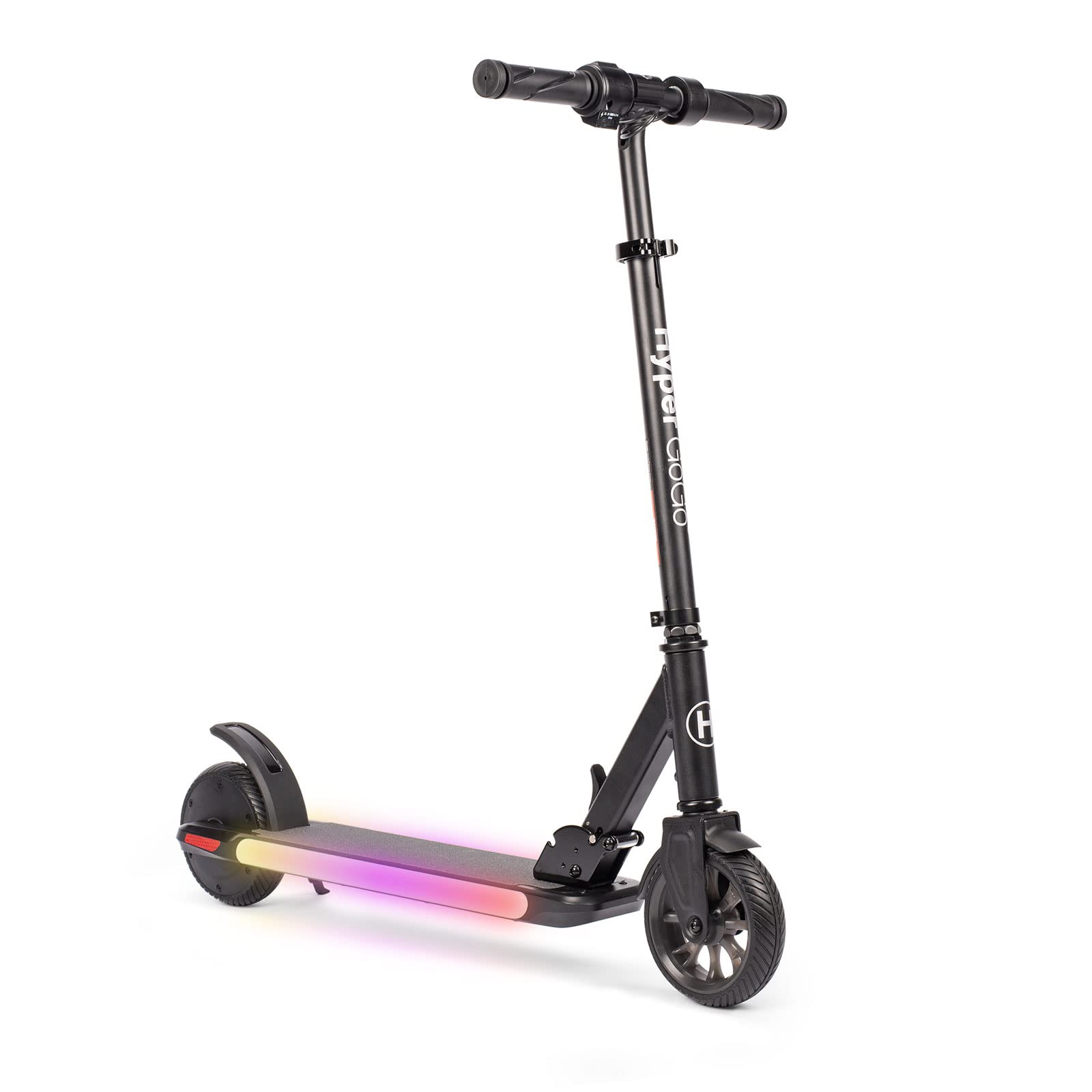 Best Electric Scooter for Kids Ages 8-12 with Rainbow LED Lights & Adjustable Speed - Foldable Lightweight Design for Commuting to School & Neighborhood Fun