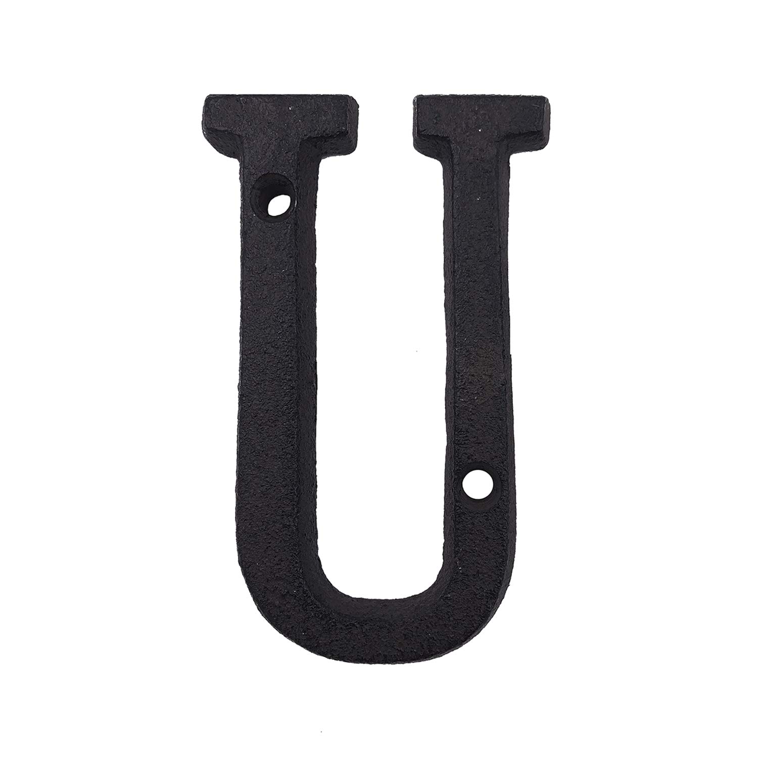 3 Inch Solid Cast Iron House Numbers - Durable Outdoor Address Plaque for Mailbox, Front Door & Garden (Letter U Included) | Perfect for Home Security & Curb Appeal