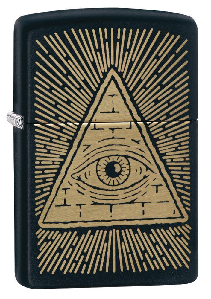 Eye of Providence Black Matte Design - Gothic Jewelry & Accessories for Men and Women - Perfect for Halloween, Cosplay, and Occult Fashion