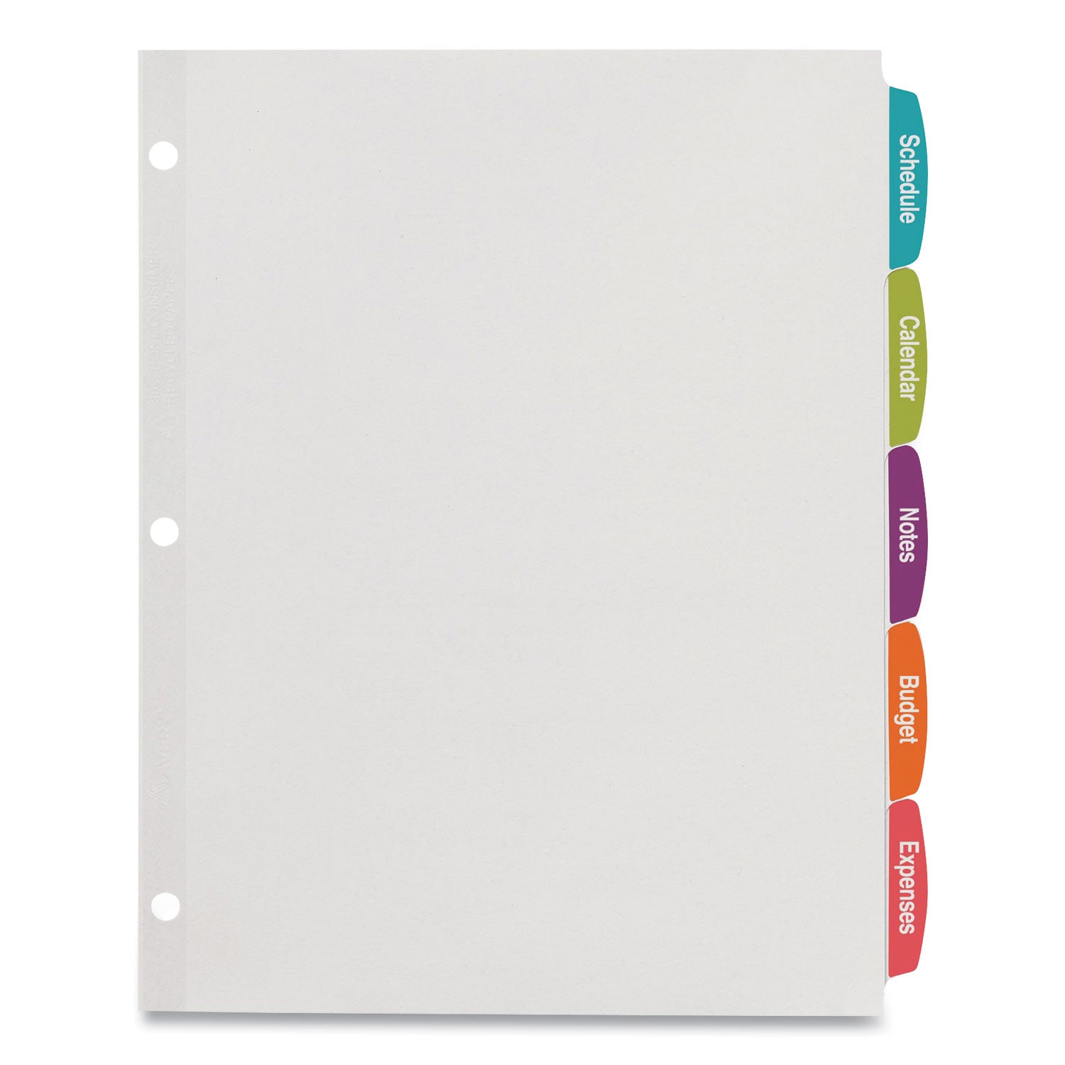 Avery Big Tab Printable White Label Dividers - 5 Tabs, 11 x 8.5 Inches, White (4 Sets) - Perfect for Office Organization, School Binders & Filing Systems