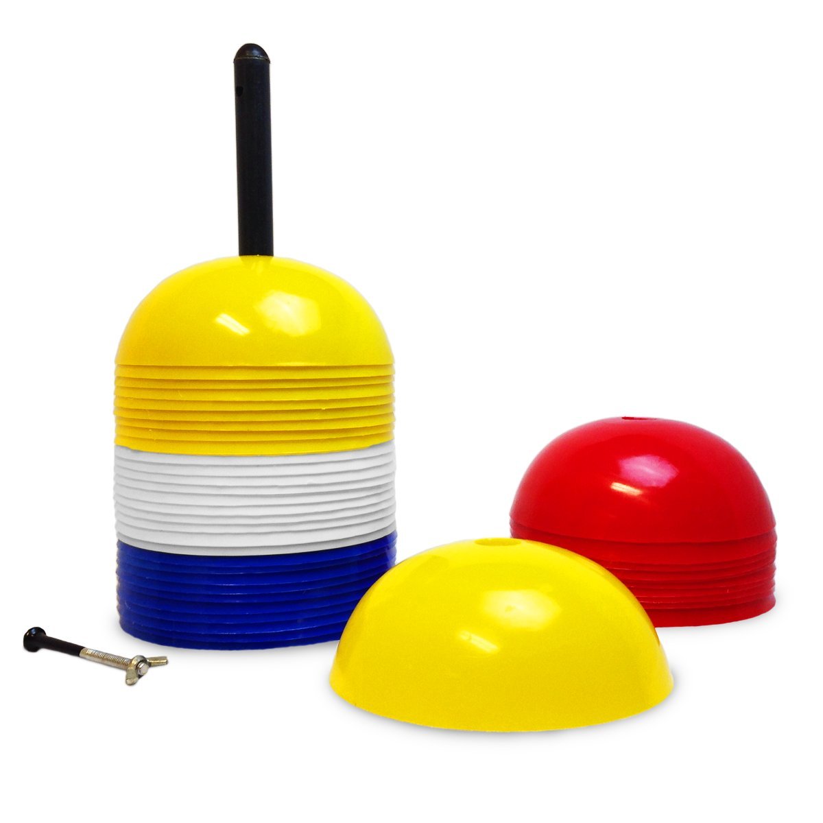 SPEEDSTER Large Agility Cones - Set of 40 Dome Shaped Training Markers with Carry Handle for Soccer, Football & Sports Drills - Perfect for Speed Training, Obstacle Courses & Field Practice
