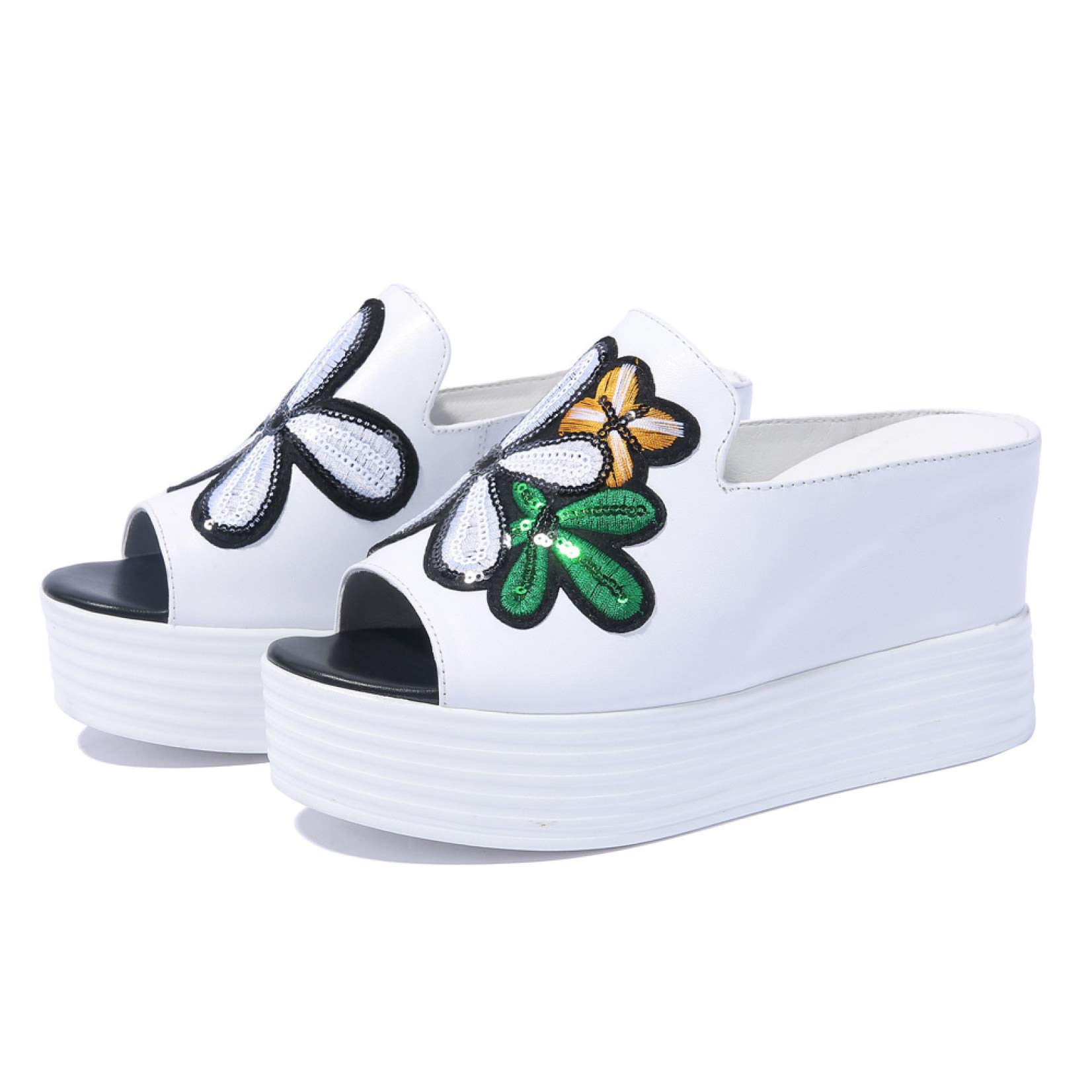 Women's Comfortable Platform Wedge Sandals - Slip On Peep Toe High Heel Slides for Casual Wear | Perfect for Summer Outfits, Beach Vacations & Date Nights