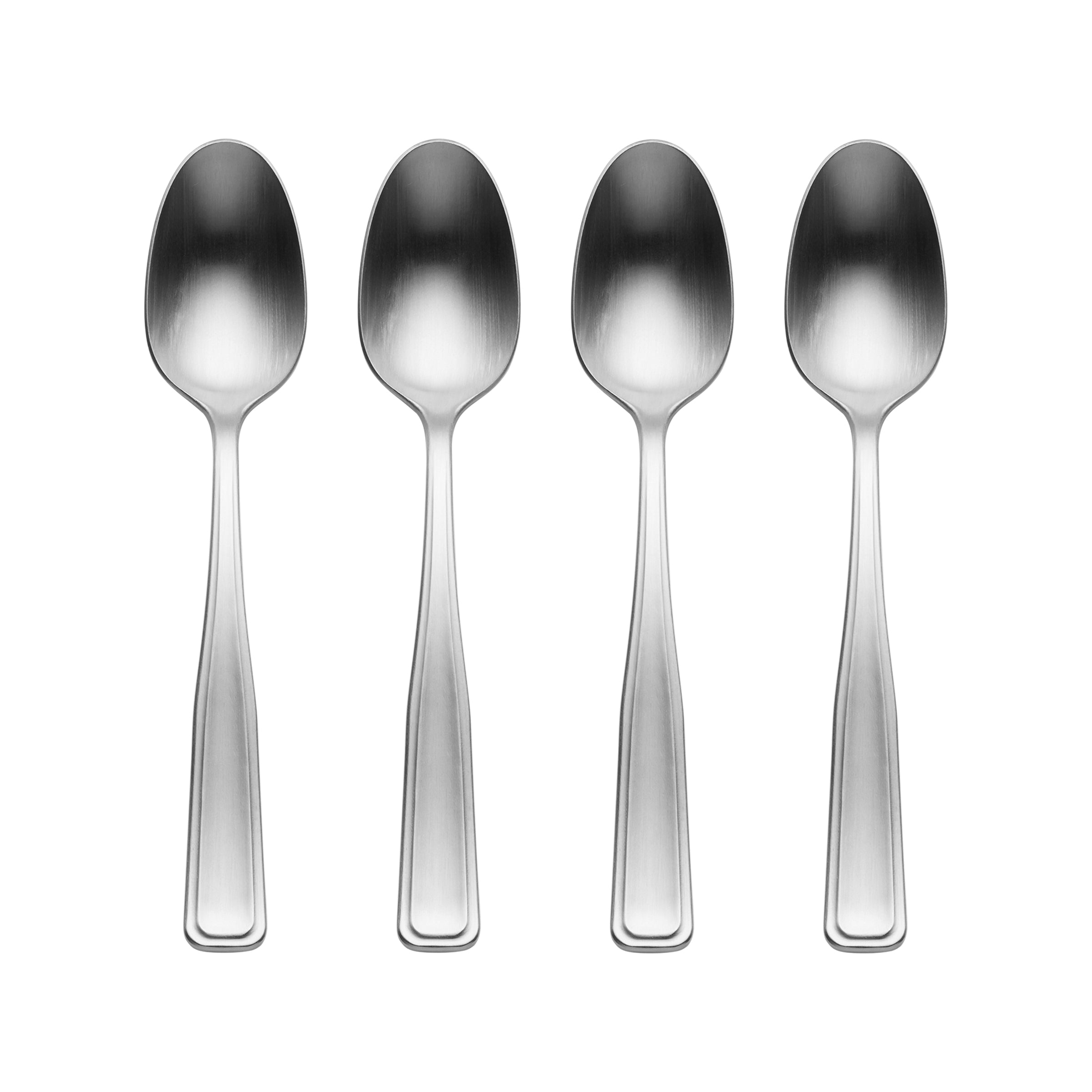 Reid Satin Teaspoon Set of 4 - Elegant Stainless Steel Tea Spoons for Coffee, Dessert, and Tea Party - Perfect for Home, Restaurant, and Gift Giving