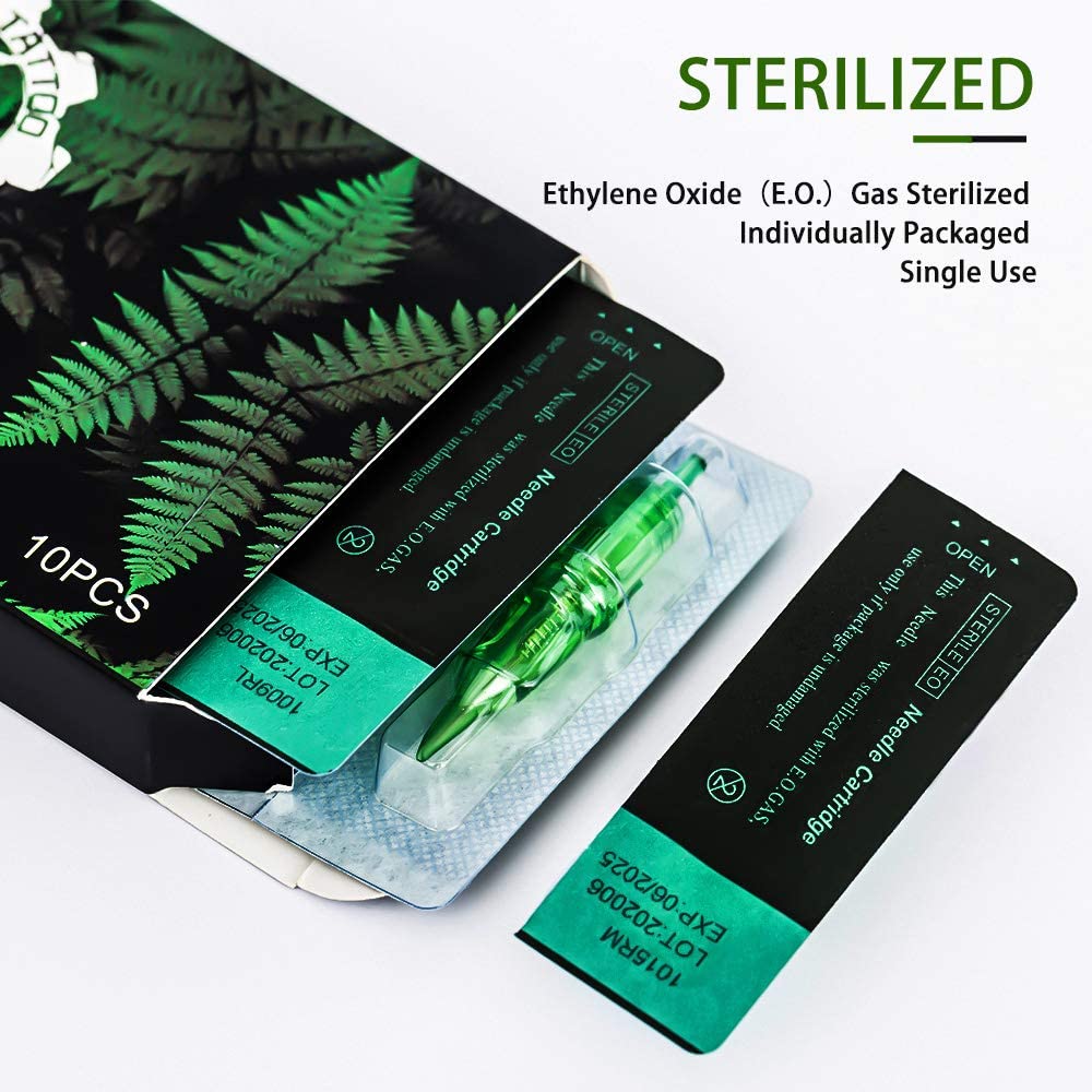 Professional TREX #10 Bugpin 9RL Disposable Tattoo Cartridge Needles Kit - Rotary Battery Pen Tattoo Machine for Artists - Perfect for Sleeves, Fine Line & Detail Work