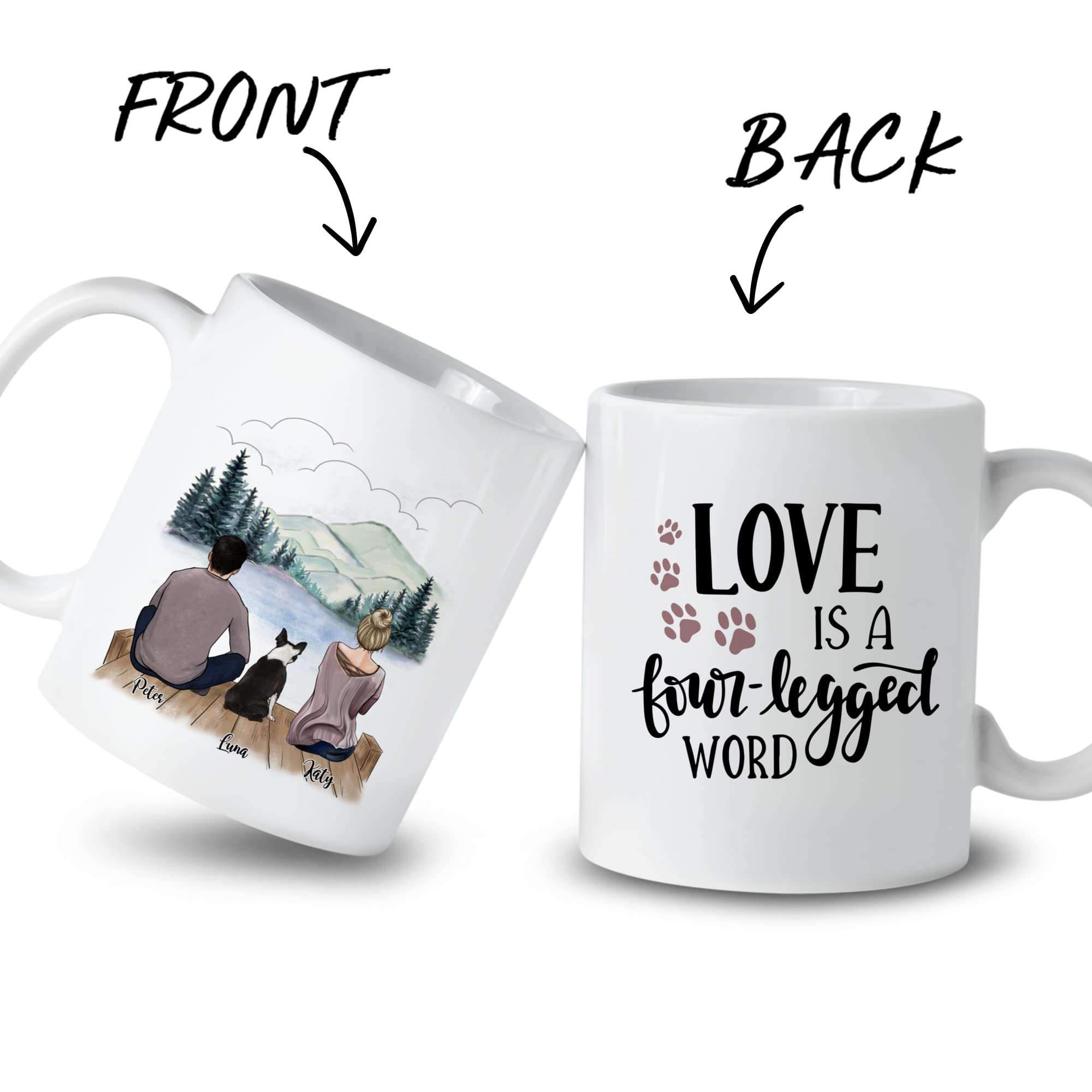Custom Personalized Dog Mug for Dog Lovers - 11oz & 15oz Ceramic Coffee Cup with Dog Breeds & Sayings - Perfect Gift for Dog Dad, Couples & Pet Owners - Ideal for Coffee, Tea & Hot Drinks at Home or Office