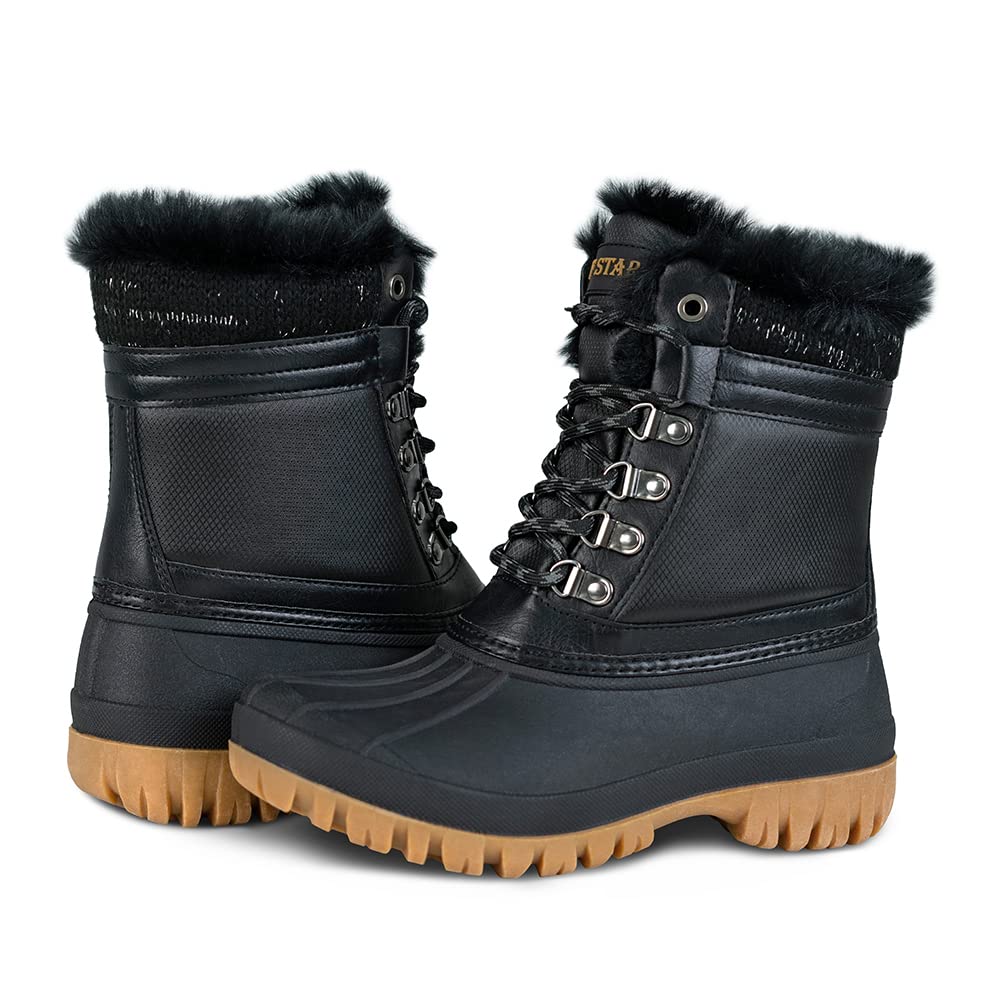 TF STAR Women's Warm Waterproof Winter Snow Boots - Fashionable Comfortable Duck Boots for Outdoor Activities, Snow Hiking & Casual Wear