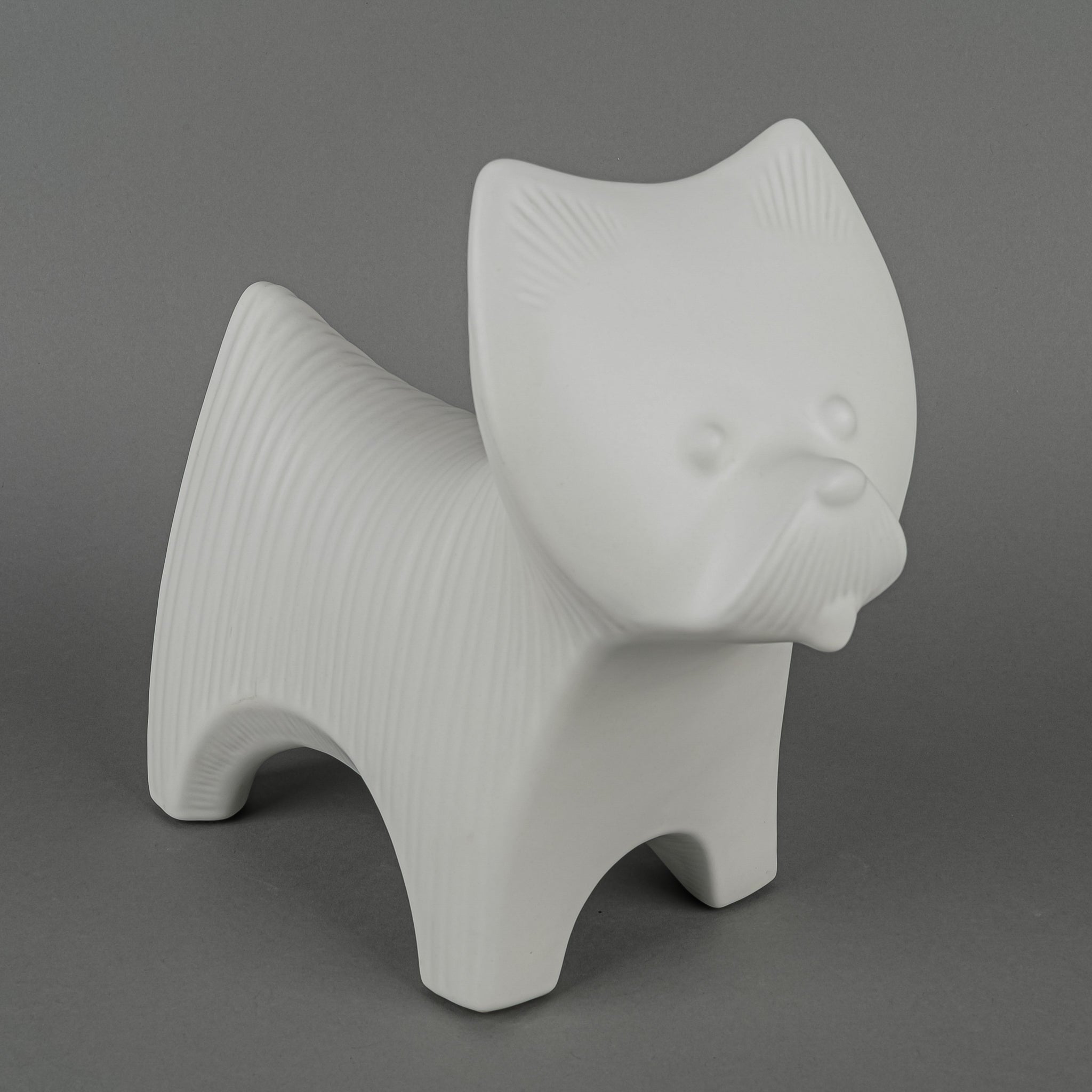 Jonathan Adler Menagerie Terrier White Ceramic Dog Figurine - Elegant Home Decor for Living Room, Bookshelf & Office Desk