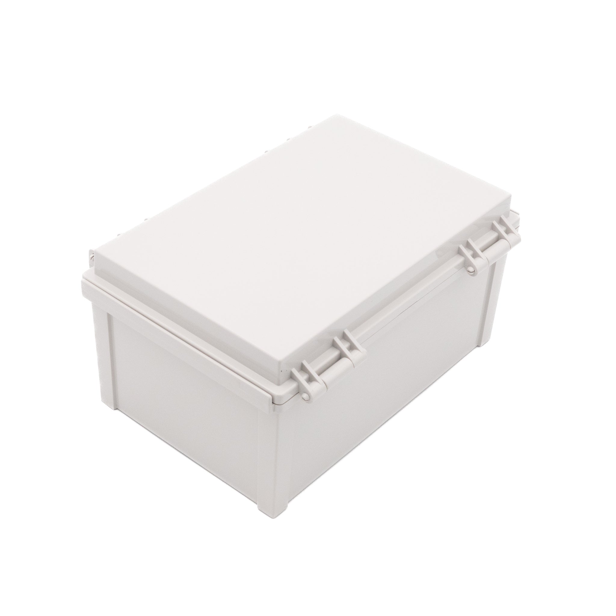 Boxco Q Series 7.87 x 11.81 x 5.91 Inches (200 x 300 x 150mm) Waterproof Plastic Enclosure - IP67 Rated, IK08 Impact Resistant, Polycarbonate Construction with Grey Cover & Secure Hinge Latch - Ideal for Outdoor Electronics, Industrial Equipment & Electrical Component Protection