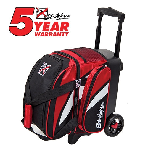 KR Strikeforce Cruiser Red & Black Single Bowling Ball Roller Bag - Durable Bowling Accessory for League Play & Tournament Travel