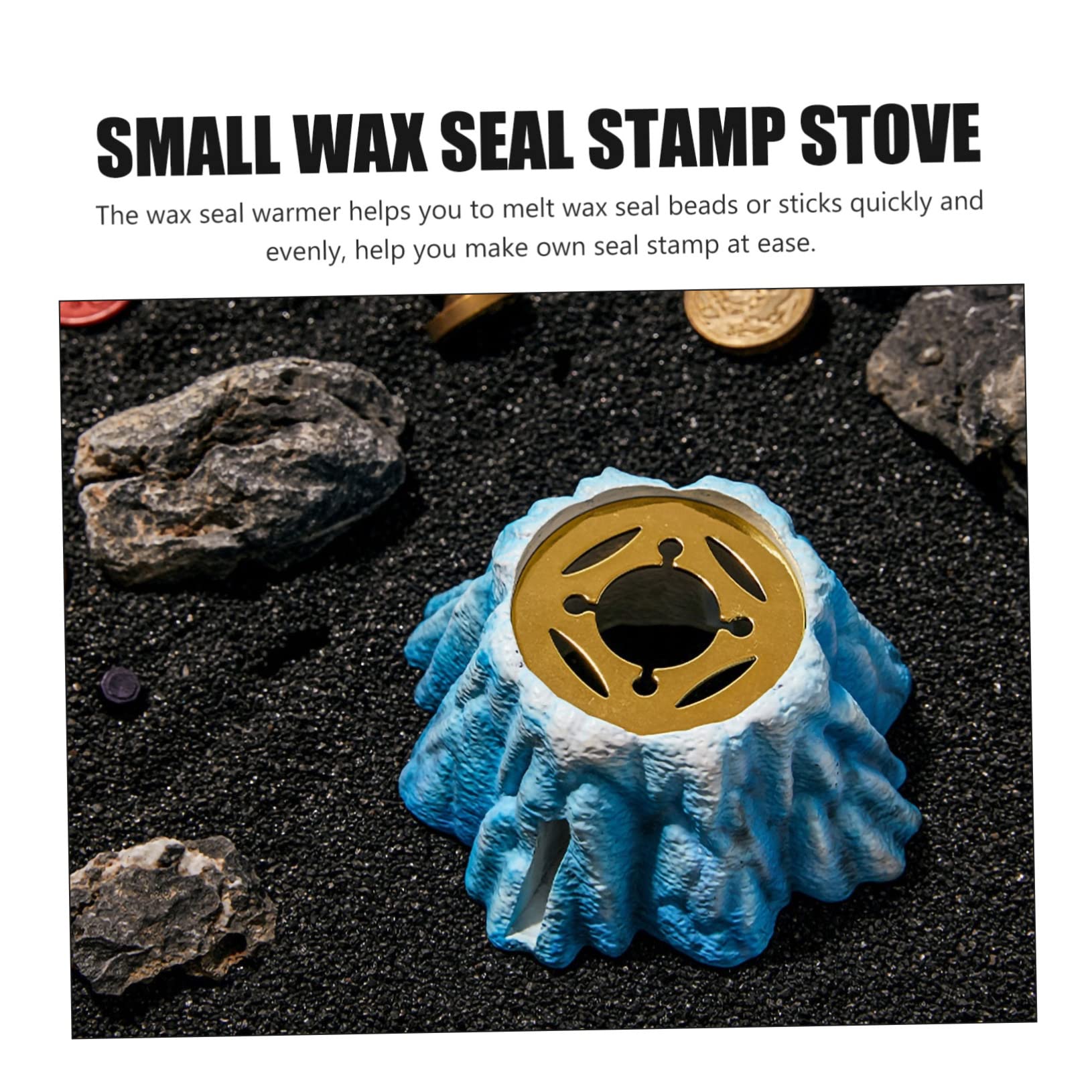 Premium Wax Seal Stamp Kit - Metal Sky-Blue Wax Melting Furnace with Stove for Sealing Wax & Candle Wax Melts | Perfect for Wedding Invitations, DIY Crafts, Vintage Letter Sealing & Gift Wrapping
