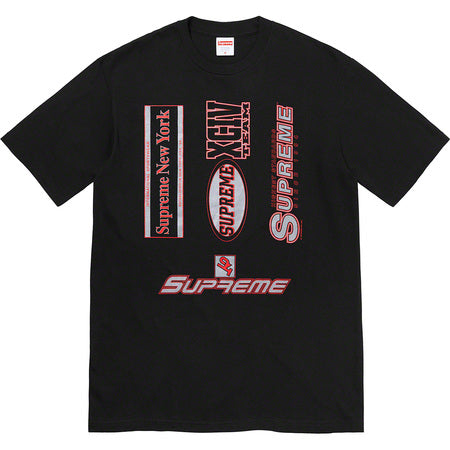 Supreme Multi Logo T-Shirt for Men - Black Cotton Streetwear Tee - Perfect for Casual Wear, Street Style & Urban Fashion