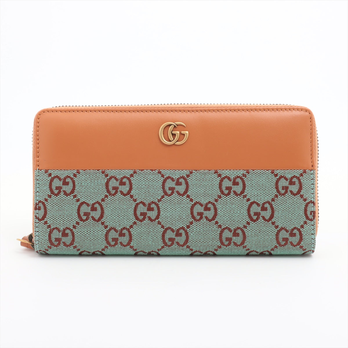 Gucci GG Canvas Leather Zippy Wallet for Women - Pale Blue & Brown Crossbody Wallet | Luxury Designer Wallet for Everyday Use, Travel & Gift Giving