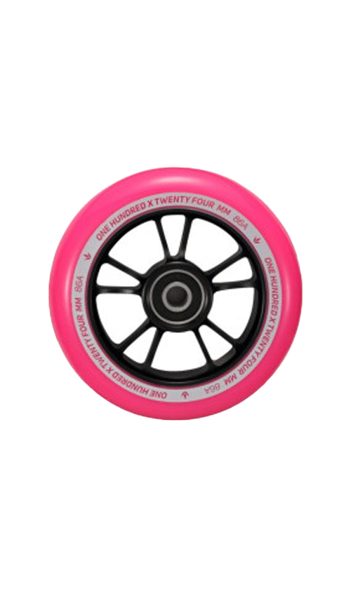 Envy Scooter Wheels 100mm - High Performance Black & Pink Wheels for Pro Scooters - Perfect for Street Tricks, Park Riding, and Extreme Stunts