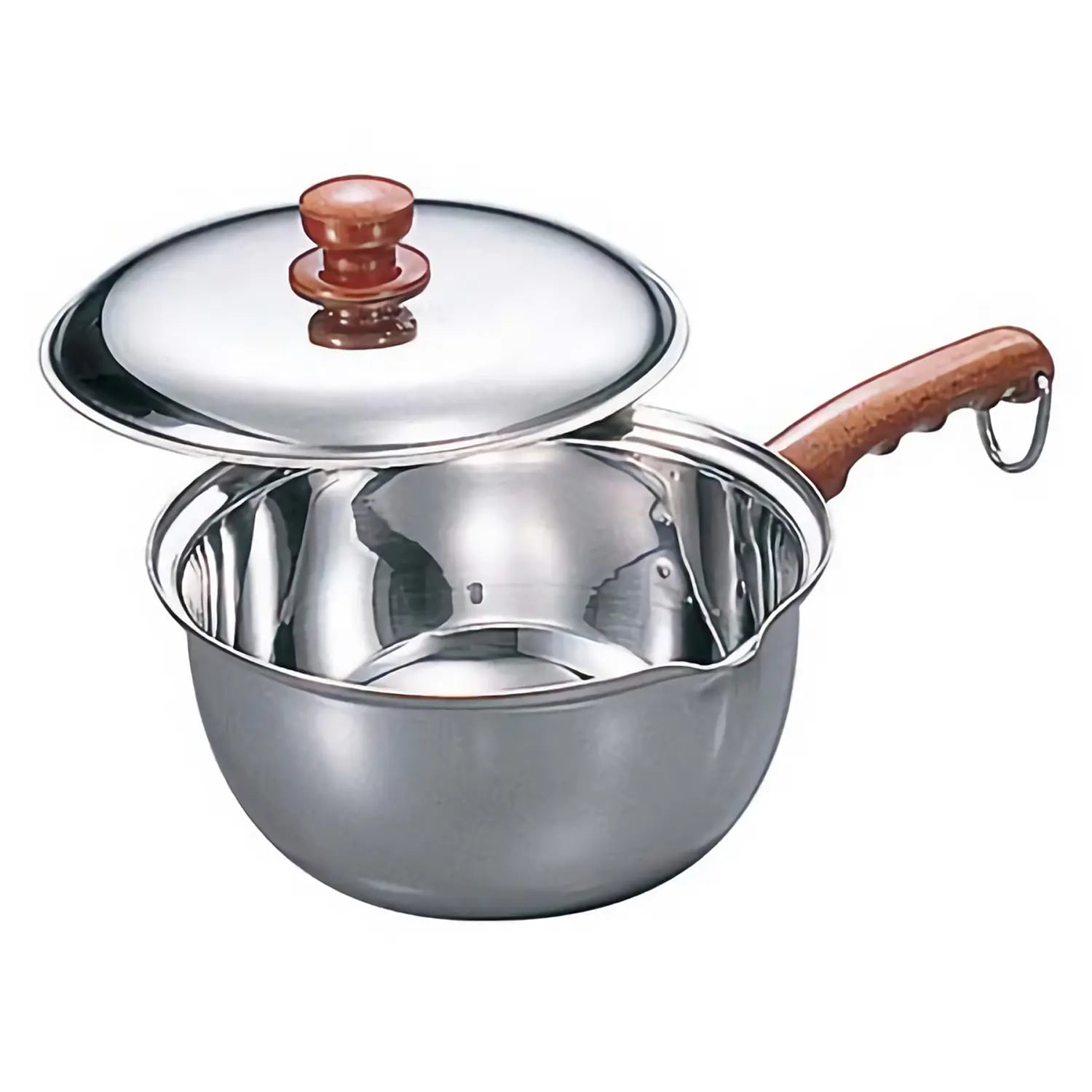 Premium Gyokkodou Stainless Steel Milk Pan 1.3L with Lid - Perfect for Heating Milk, Making Sauces & Small Portion Cooking (130mm Diameter)
