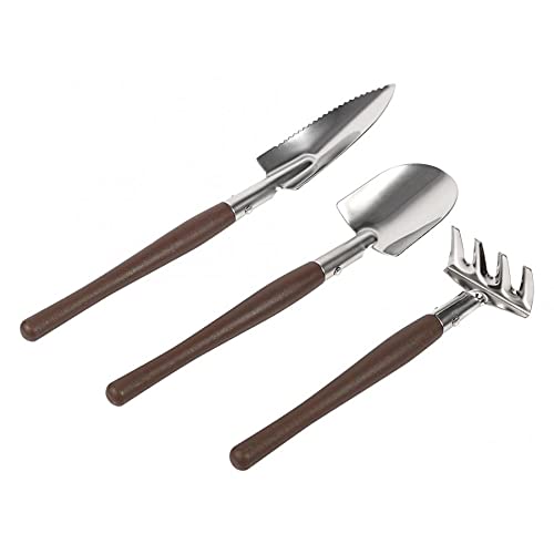 FOUNDLINE Mini Garden Tool Set - Shovel, Spade & Rake with Plastic/Stainless Steel Handle for Kids Gardening, Flower Pots & Bonsai Care | Durable Outdoor Planting Tools for Children's Educational Activities (Color B)