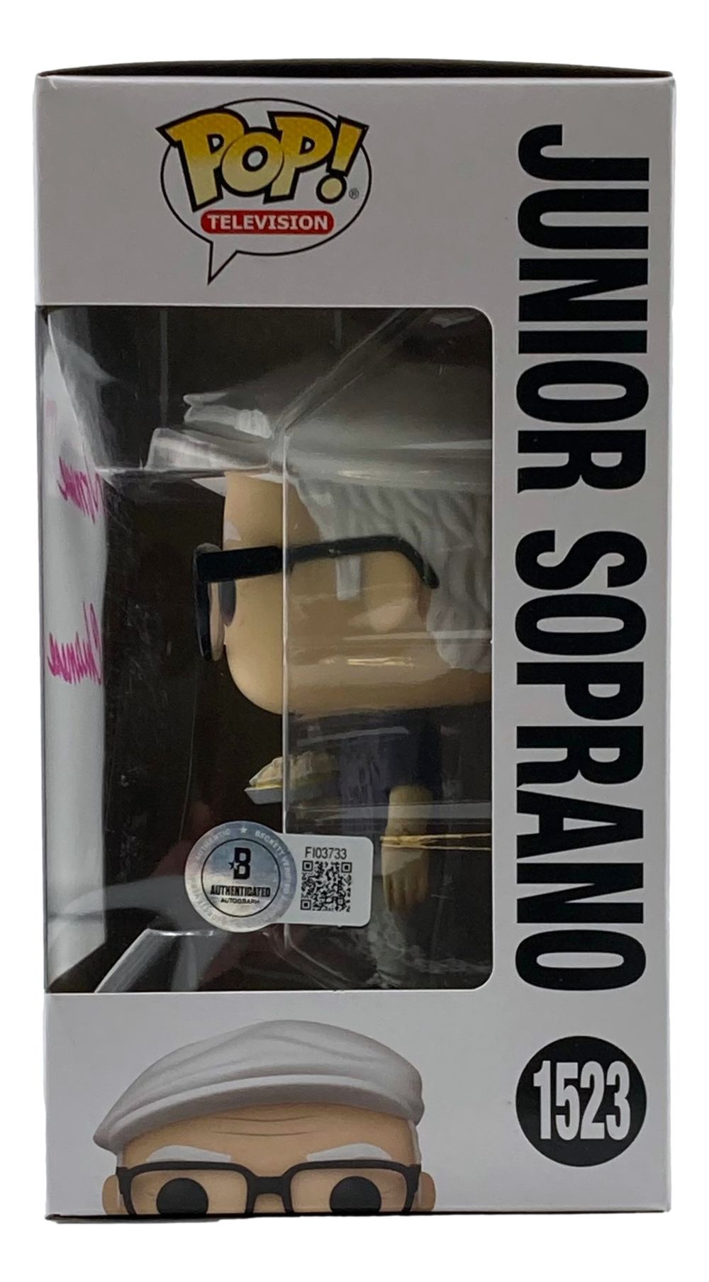 Dominic Chianese Signed The Sopranos Junior Soprano Funko Pop Vinyl Figure #1523 - Authentic Collectible for TV Show Fans & Pop Culture Enthusiasts - Perfect for Display, Gifts, and Memorabilia Collections