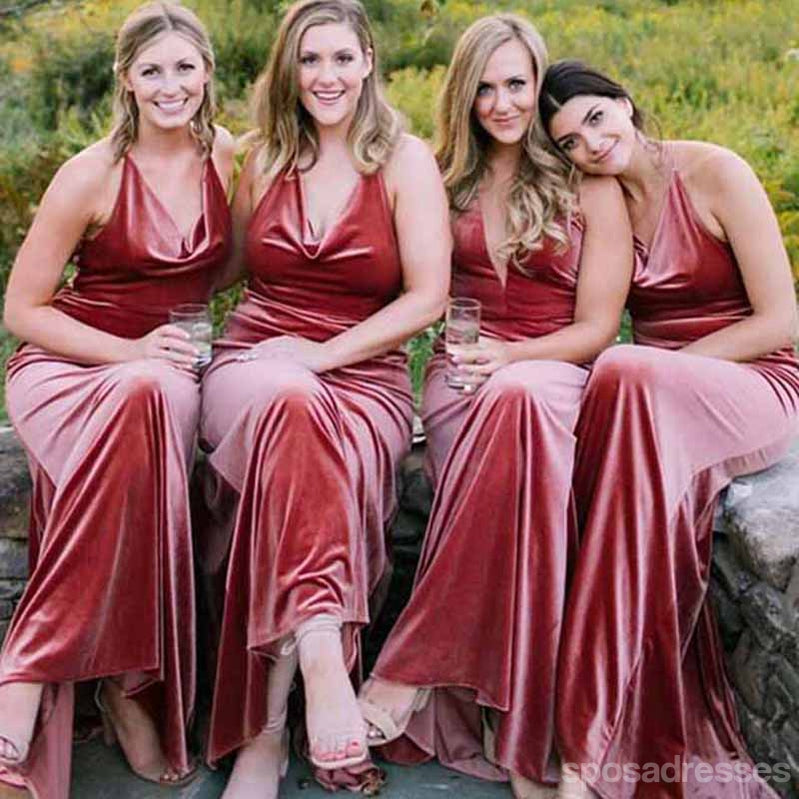 Elegant Dusty Rose Mermaid Bridesmaid Dress with Spaghetti Straps - Affordable Long Formal Gown WG1148 for Weddings, Prom & Special Occasions