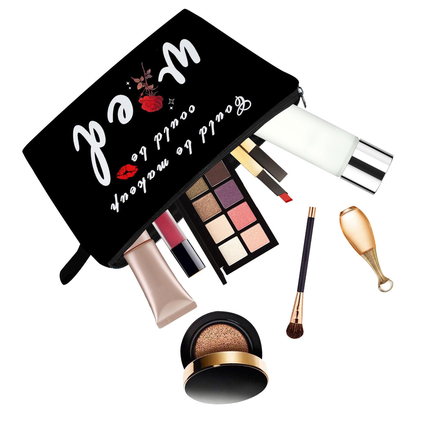 Funny Rose Lip Makeup Bag - Weed Organizer & Toiletry Pouch for Women, Perfect Gift for Sisters & Friends