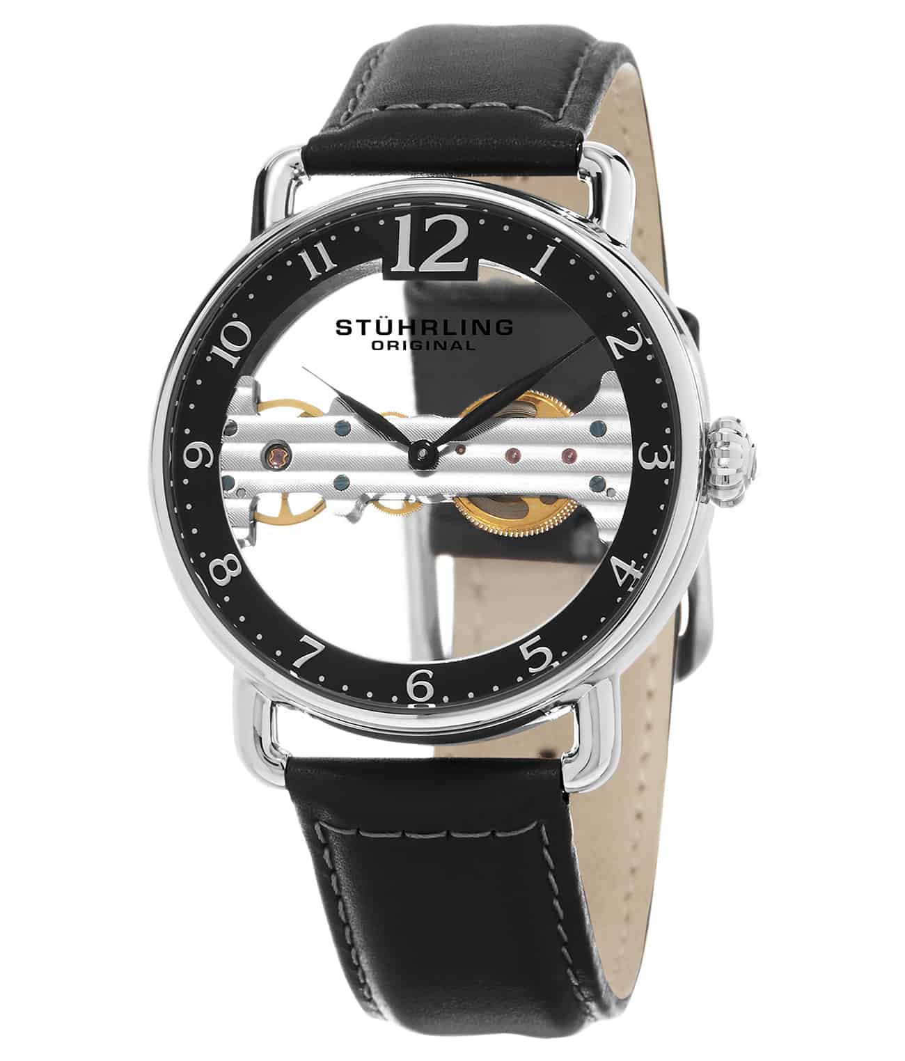 Black Dial / Silver Case / Black Leather Strap Tang Buckle