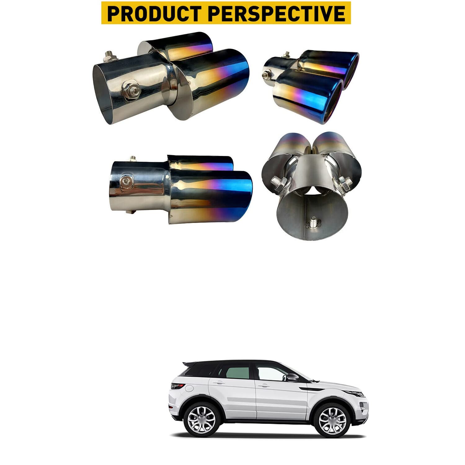 PRIKNIK Stainless Steel Adjustable Exhaust Pipe Muffler Tip - Silencer Car Tailpipe for Enhanced Performance & Style - Compatible with Most Cars - Perfect for Custom Car Mods & Street Racing Upgrades
