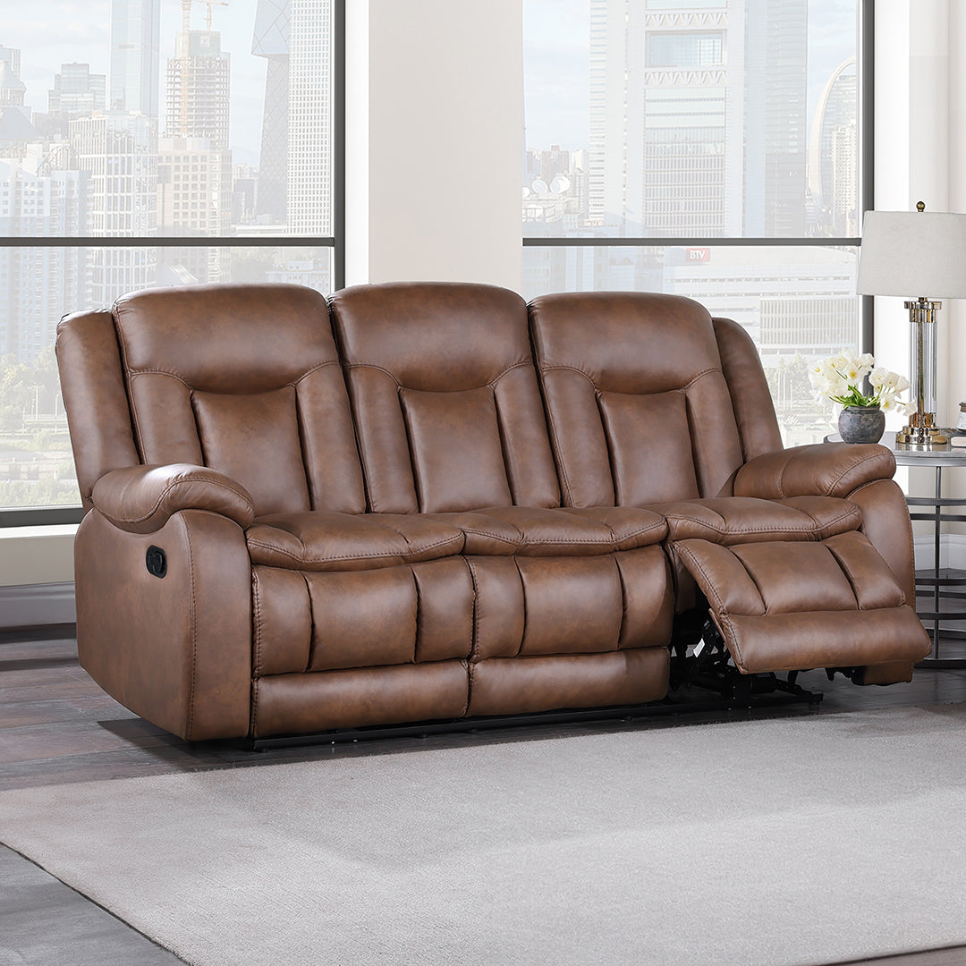 Morello Manual Reclining Sofa - Comfortable Fabric Recliner Couch with Adjustable Backrest for Living Room, Home Theater, and Relaxation
