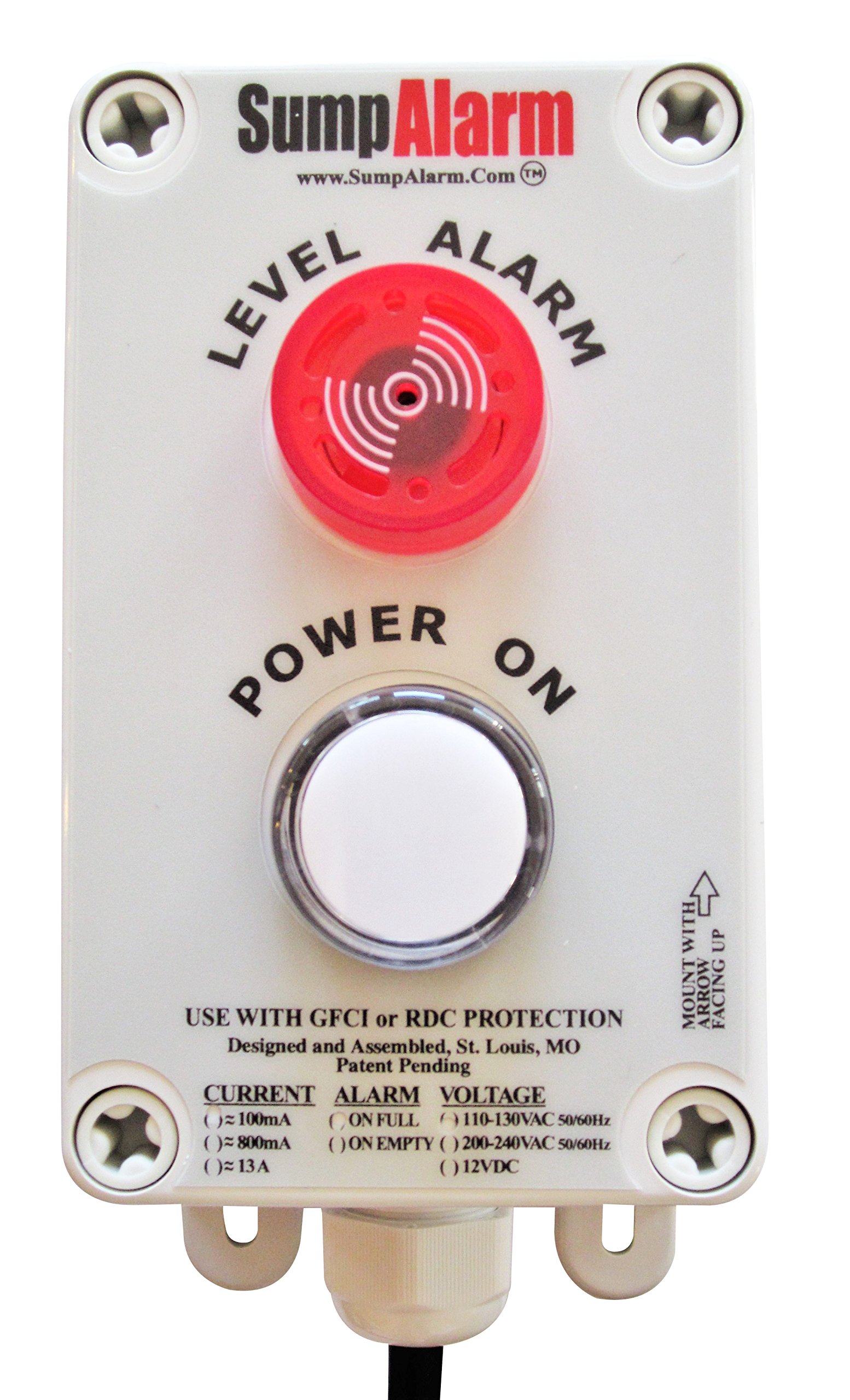 High Water Alarm for Sump Pump & Septic Tank - Weatherproof 90dB Loud Alarm with 16ft Float Switch & LED Power Indicator for Indoor/Outdoor Use - Basement Flood Alert, Septic System Monitoring, Pool Water Level Warning