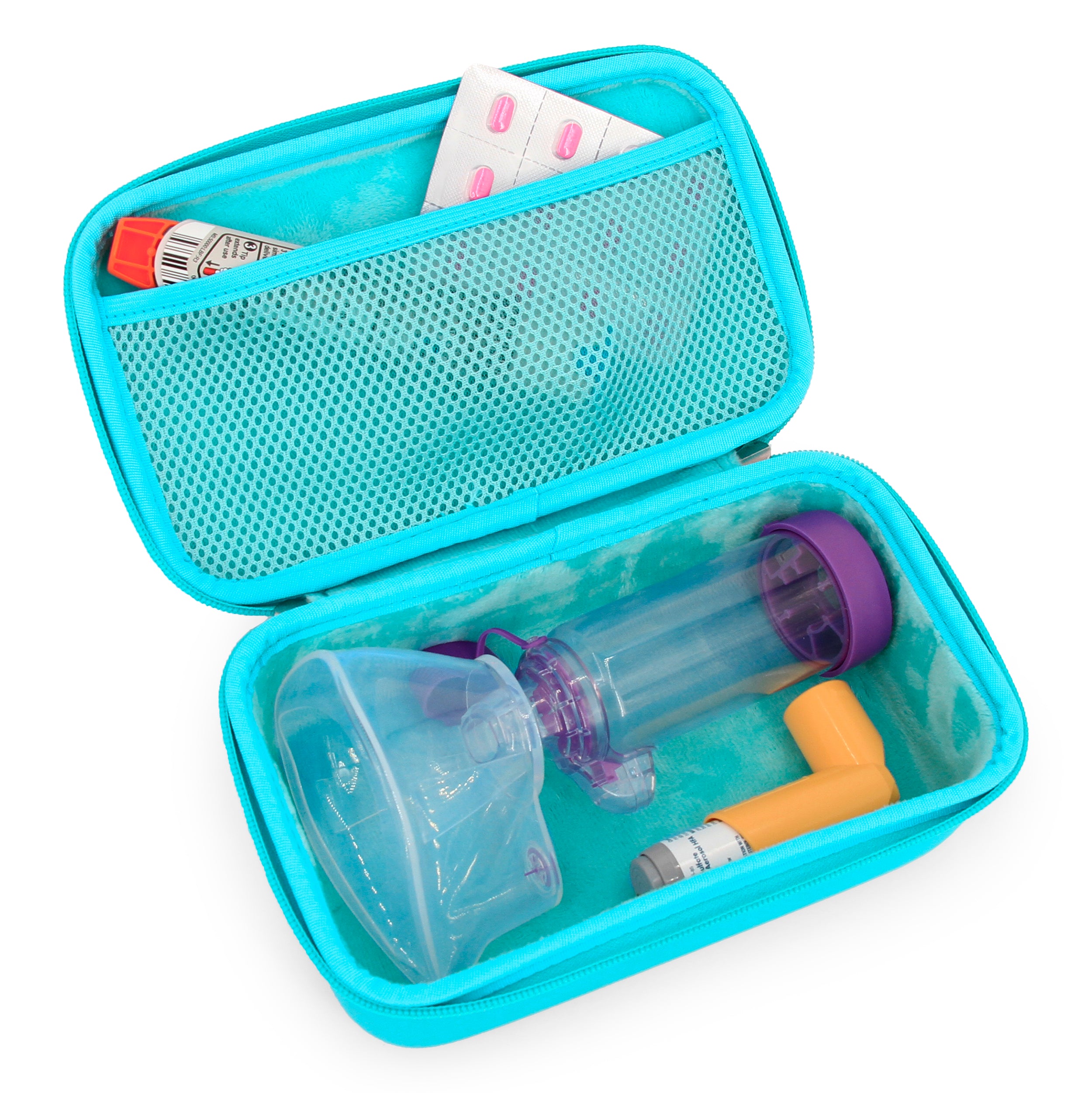 Portable Inhaler Spacer Travel Case - Protective Storage for Asthma Inhaler with Mask & Accessories | Perfect for Travel, Home & Emergency Use