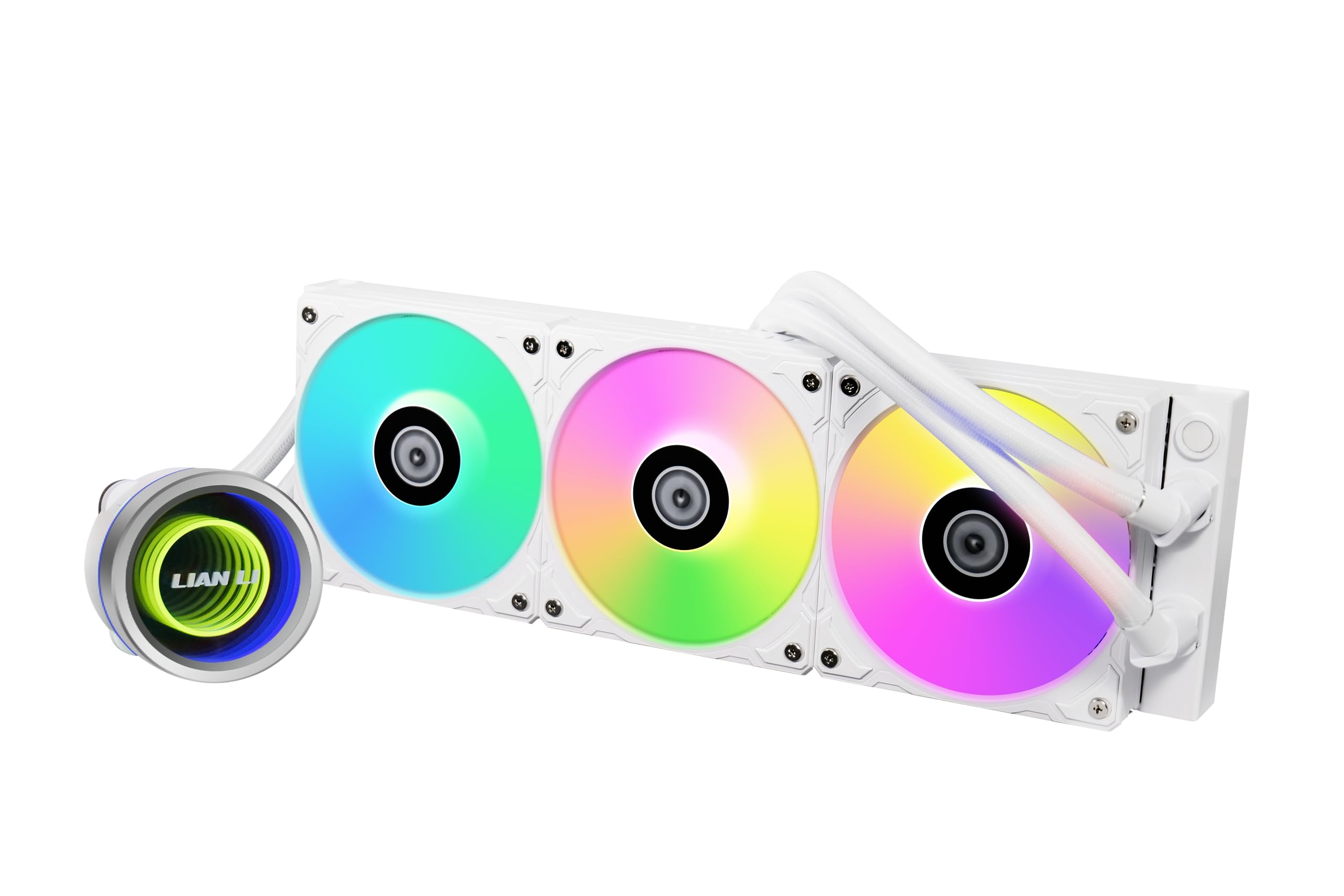 Lian Li GA2T36W Galahad II Trinity 360mm AIO RGB CPU Liquid Cooler - Daisy-Chain ARGB Radiator Fans - Compatible with Intel LGA 1700/1200/115X & AMD AM5/AM4 - White - Perfect for Gaming PCs & High-Performance Workstations