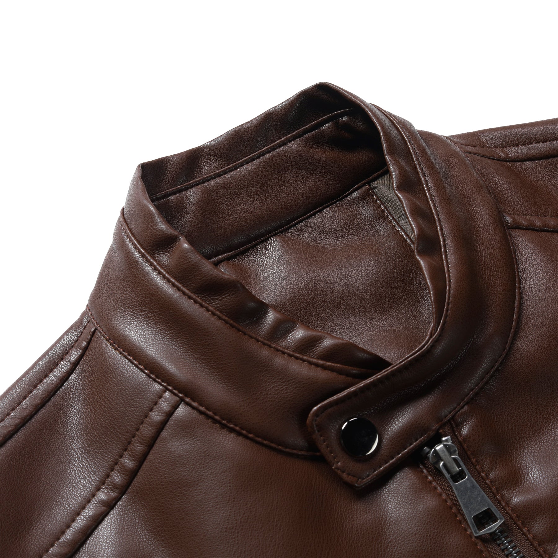 Men's Brown Leather Jacket - Casual Zip-Up Motorcycle Outerwear for Bikers & Fashion | Perfect for Riding, Daily Wear & Outdoor Adventures