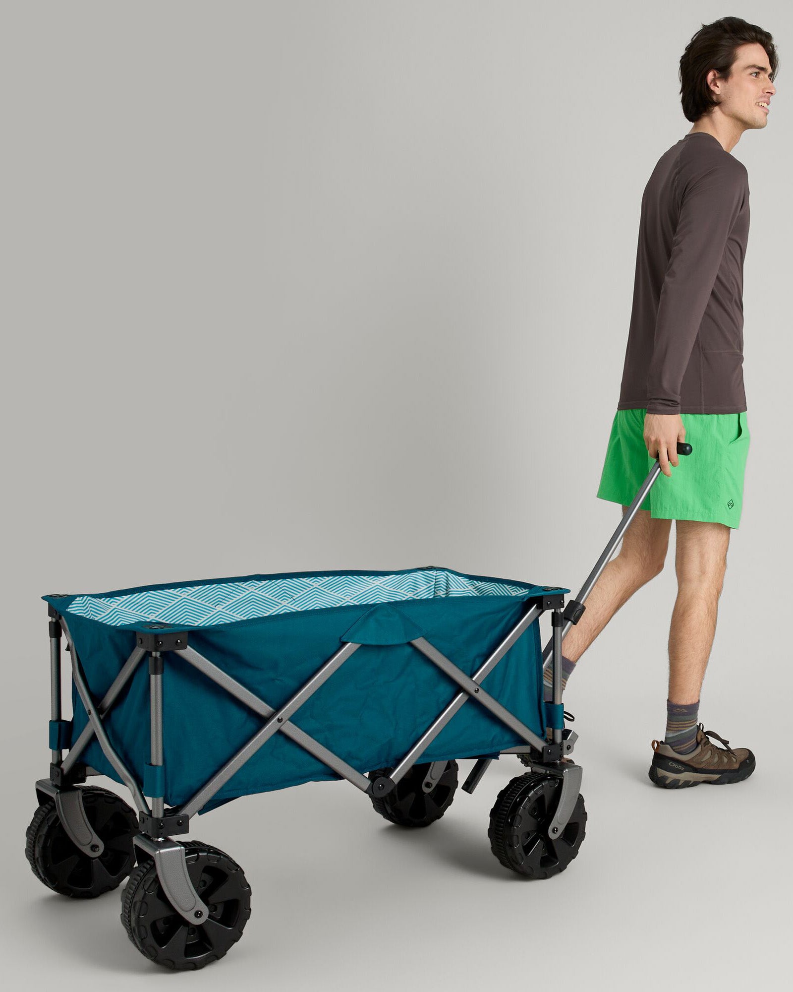 Retreat Trolley - Deep Sea Blue Cove Geometric Print Luggage - Perfect for Travel, Airports, and Weekend Getaways