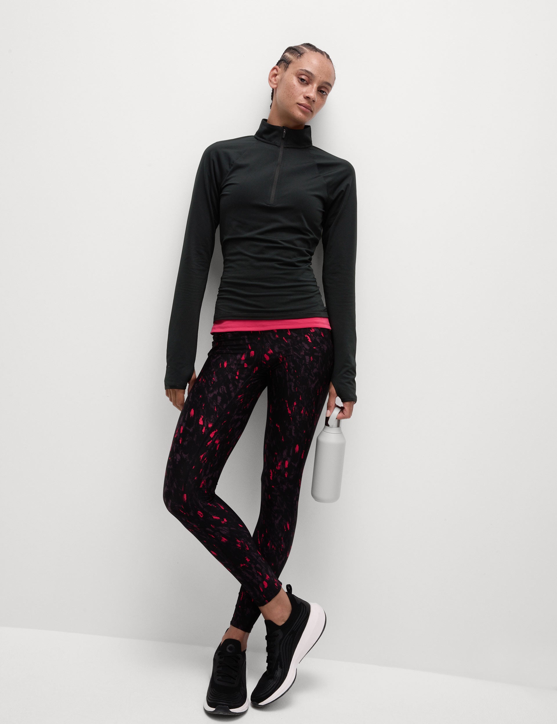 Ultraheat Funnel Neck Running Top for Women - Thermal Winter Workout Shirt, Moisture Wicking & Breathable - Black - Perfect for Cold Weather Jogging, Gym Training & Outdoor Activities