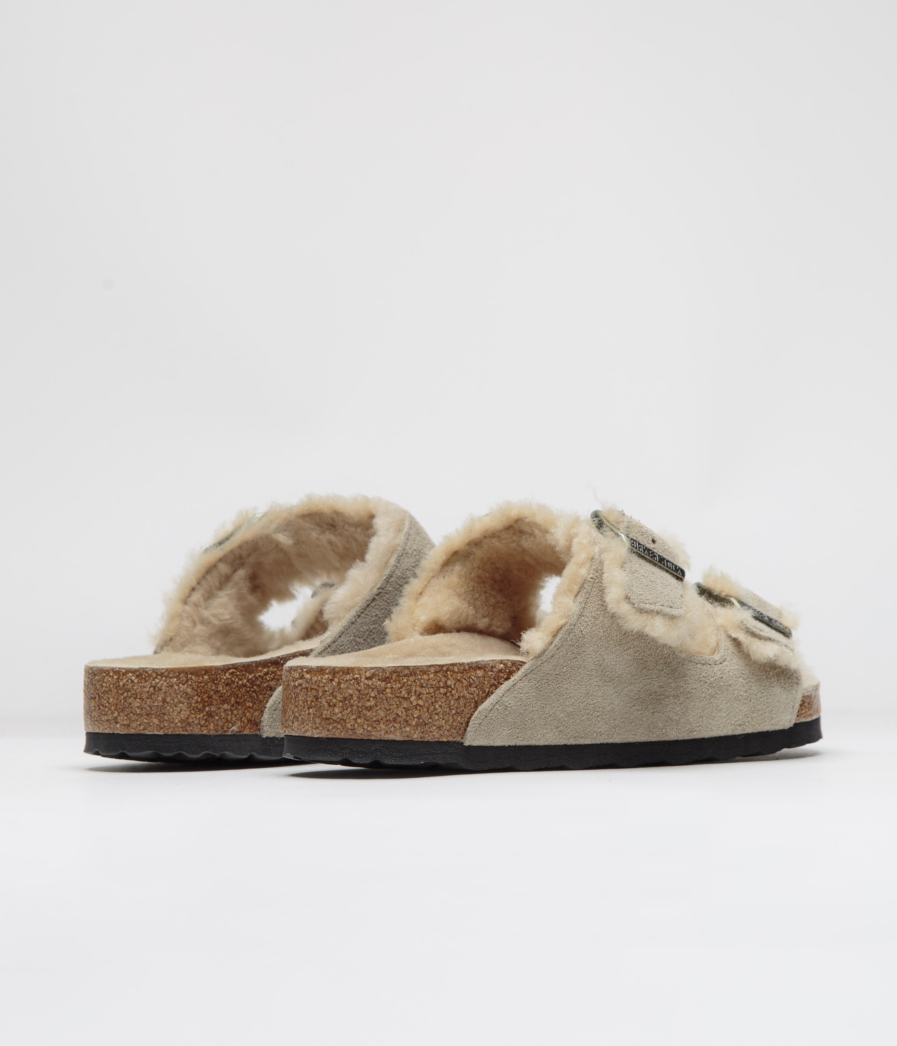 Birkenstock Arizona Shearling Sandals for Women & Men - Comfortable Taupe Suede Footbed - Perfect for Casual Wear, Travel & Home Relaxation