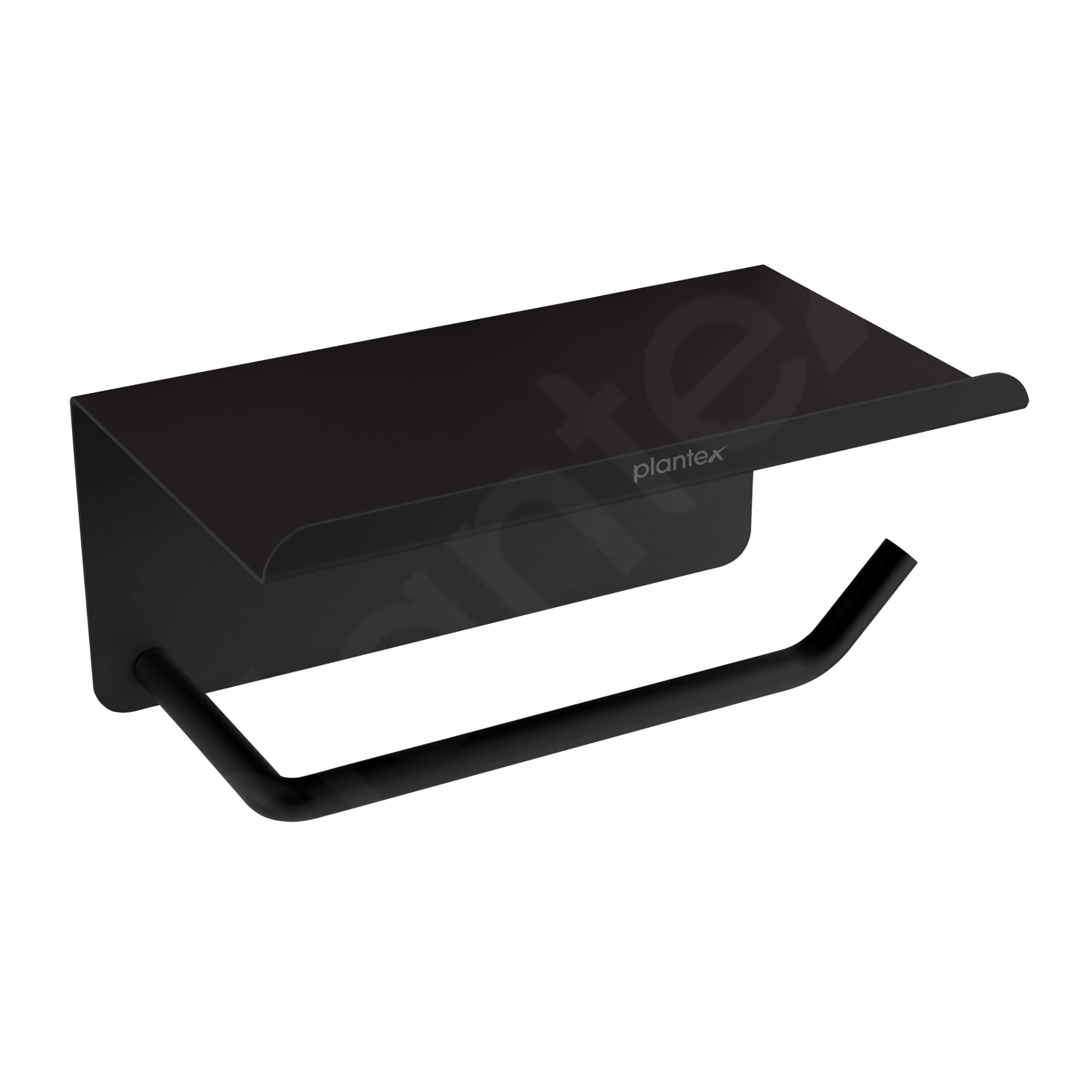 Plantex Stainless Steel Toilet Paper Holder with Mobile Stand - Modern Bathroom Tissue Roll Holder for Home & Office - Durable Black Bathroom Accessories (Perfect for Small Spaces & Guest Bathrooms)