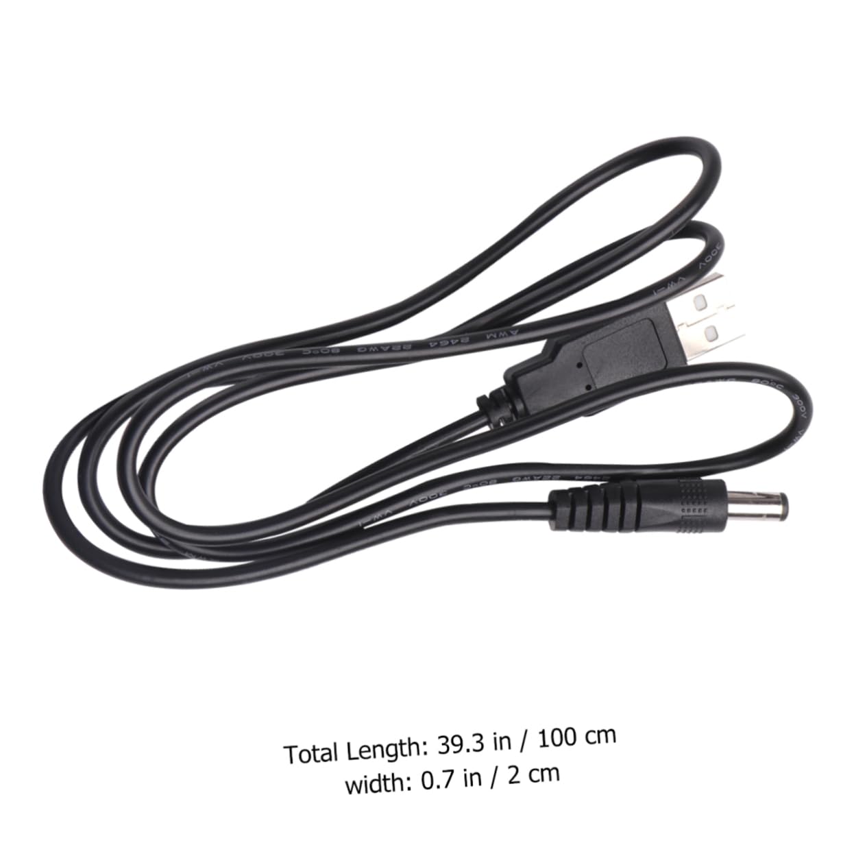1M USB to DC Power Extension Cable - Black USB Power Supply Extender Wire for Laptops, Printers, Cameras | Home & Office Use