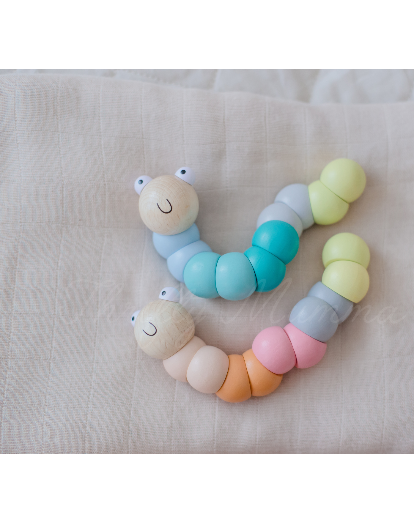 Pastel Wooden Wiggly Worms - Natural Wood Sensory Toys for Babies & Toddlers - Perfect for Montessori Learning, Teething Relief, and Early Childhood Development