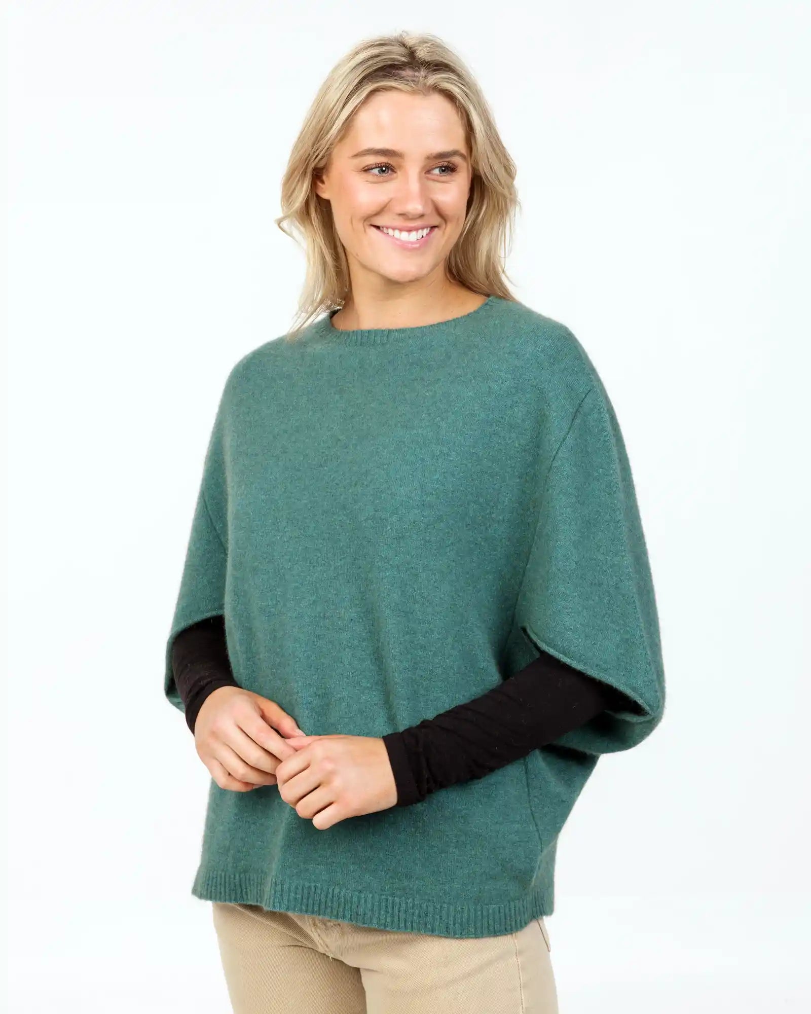 Mist Poncho Tunic - Premium Possum Merino Wool Blend - Soft & Warm Women's Oversized Sweater - Perfect for Fall & Winter Layering, Outdoor Activities & Cozy Home Wear
