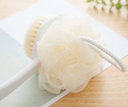 TERXA 2 in 1 Body Brush & Back Scrubber - Double Sided Exfoliating Shower Brush with Long Handle for Wet & Dry Skin Care - Perfect for Back Cleansing, Cellulite Massage & Spa Relaxation (Multicolor, Pack of 1)