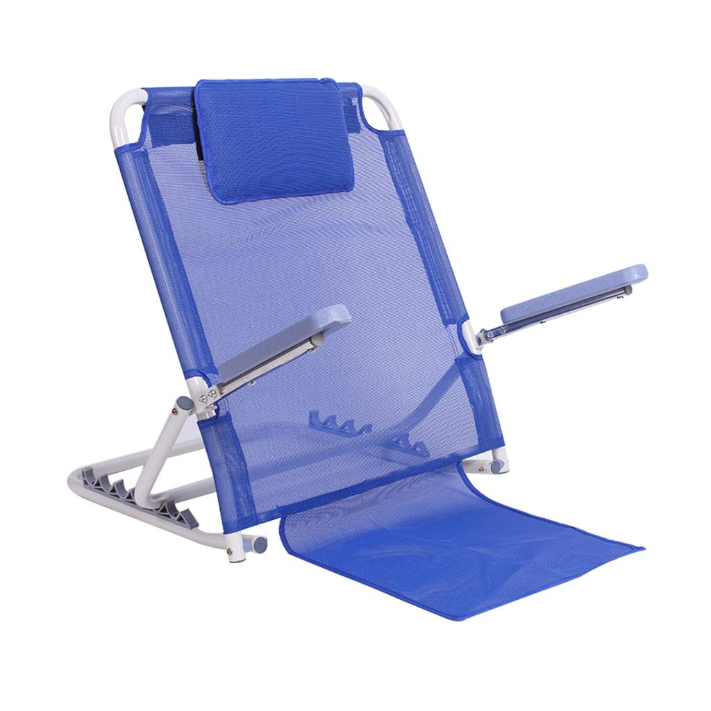 Adjustable Bed Backrest Support Pillow - Ergonomic Healthcare Wedge for Seniors & Patients - 58 x 68cm Blue Fabric Back Rest - Perfect for Reading, Watching TV & Post-Surgery Recovery