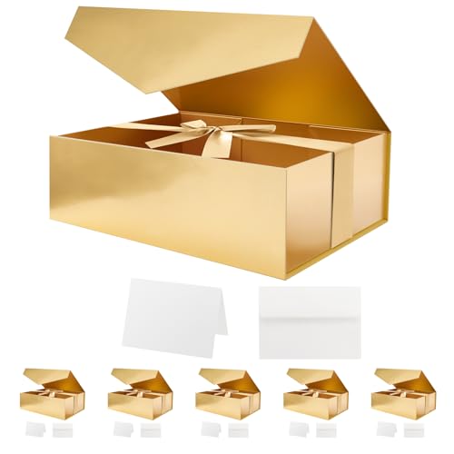 Gold-Side Ribbon-11.5x8.1x3.8 Inches-Pack of 6
