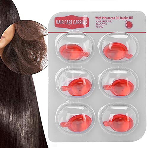Hair Moisturizing Capsule - No Wash Hair Repair Serum, 6pcs Hair Care Oil for Dry & Damaged Hair - Home & Travel Use (Red, Polar Animals Design) | Perfect for Daily Hydration, Salon-Quality Treatment On-The-Go